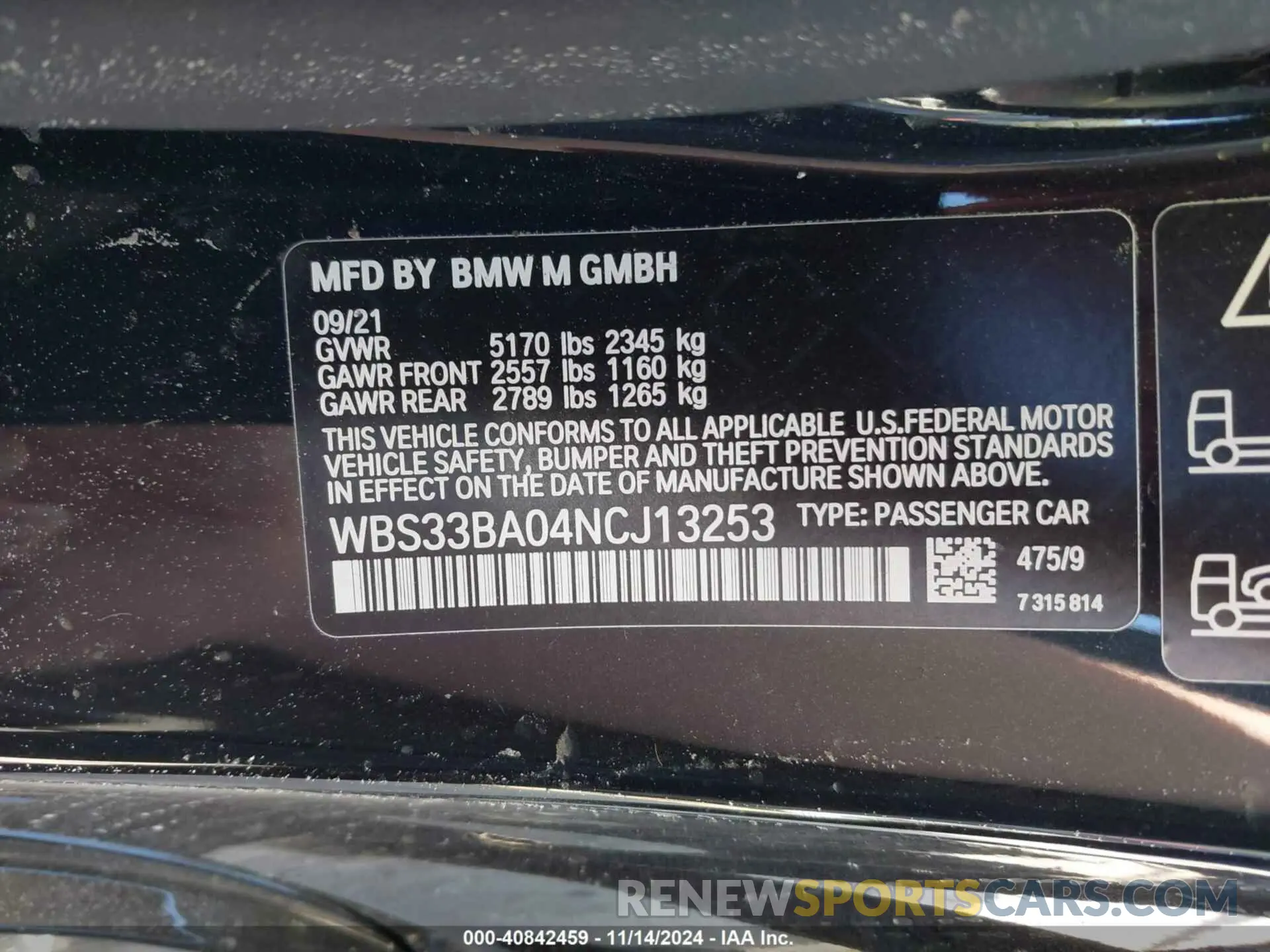 9 fotografías del automóvil dañado WBS33BA04NCJ13253 BMW M4 2022