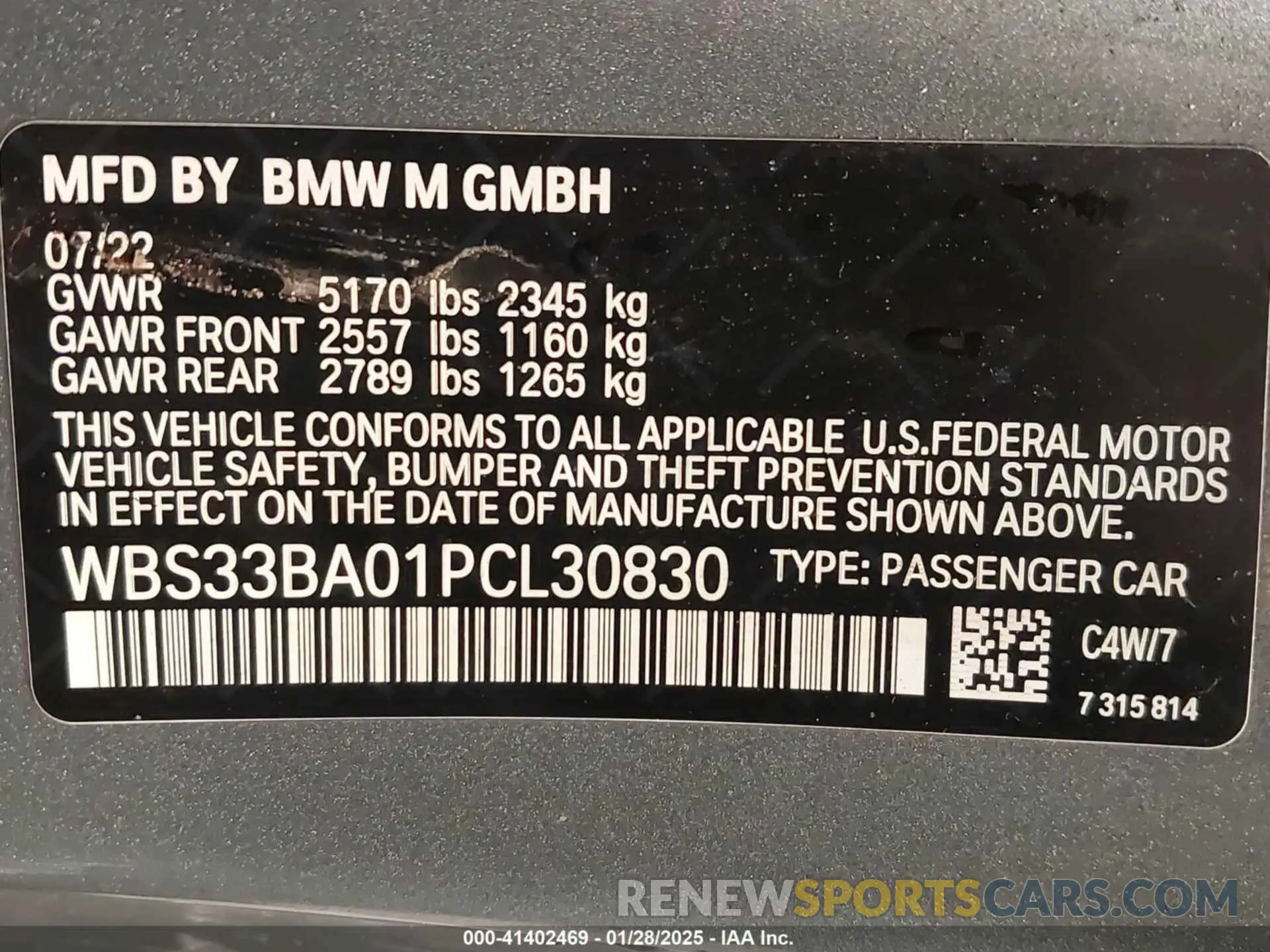 9 fotografías del automóvil dañado WBS33BA01PCL30830 BMW M4 2023