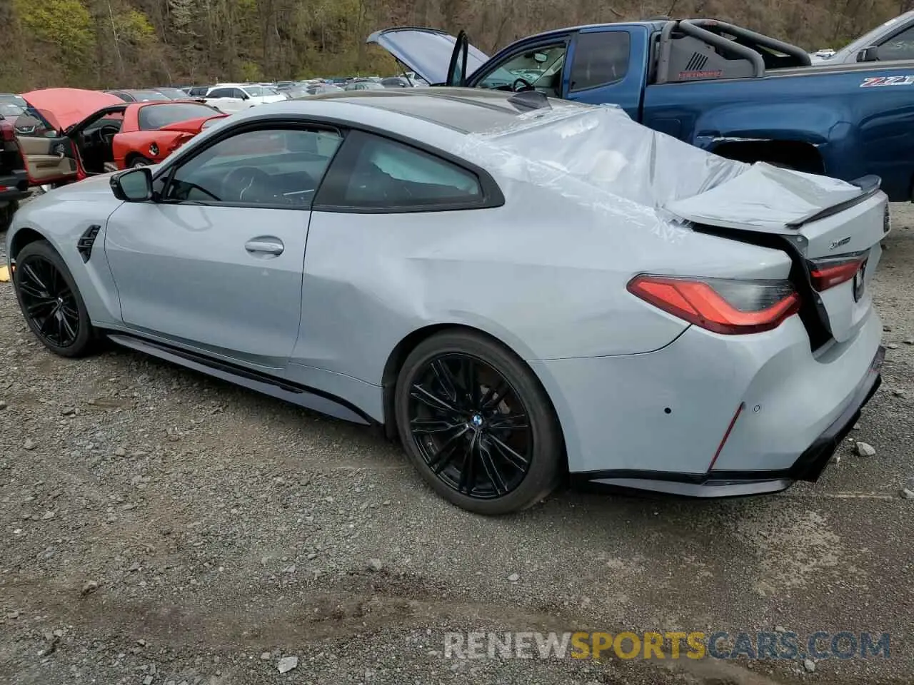2 fotografías del automóvil dañado WBS43AZ04PCL27746 BMW M4 2023