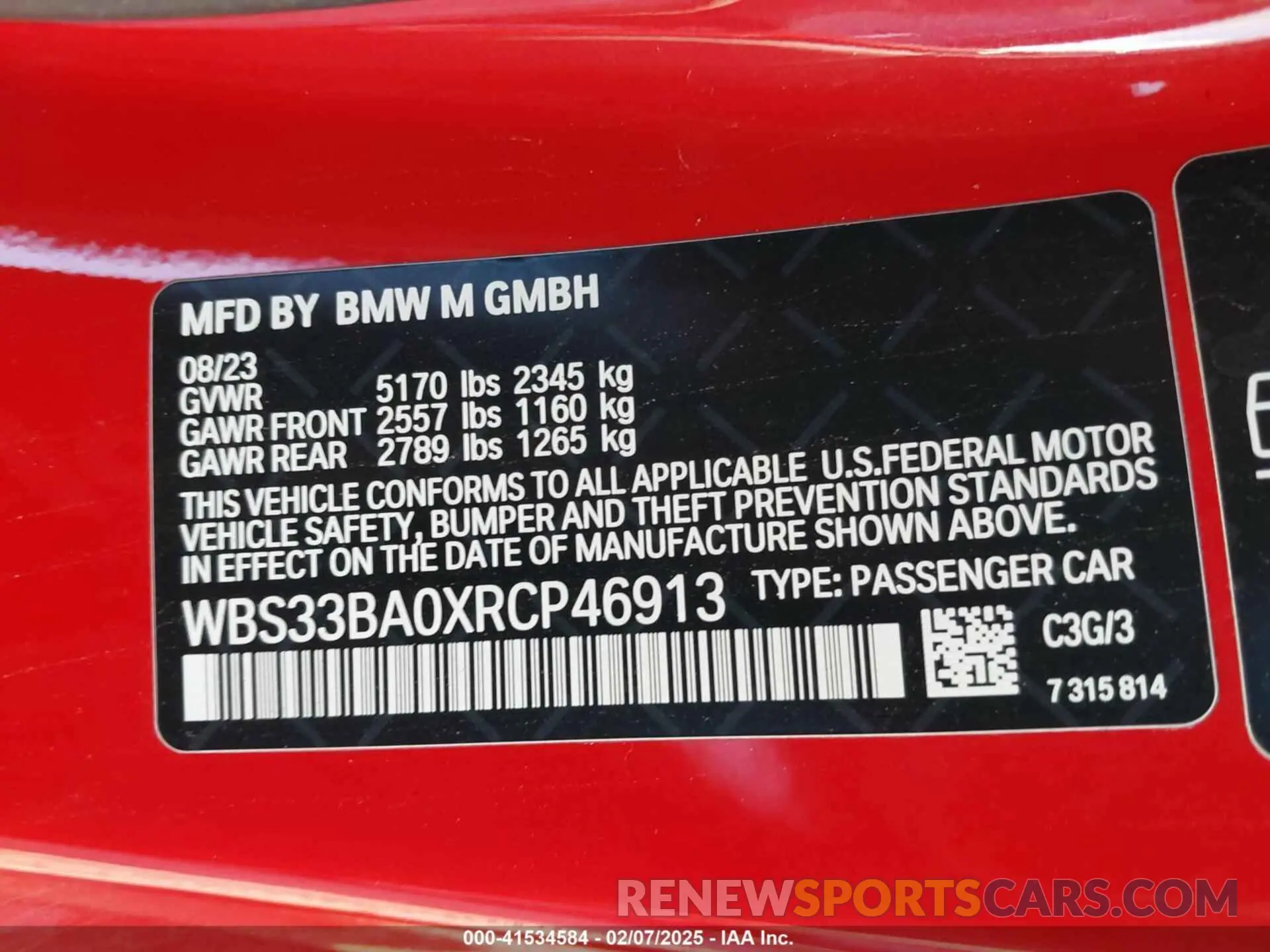 9 fotografías del automóvil dañado WBS33BA0XRCP46913 BMW M4 2024