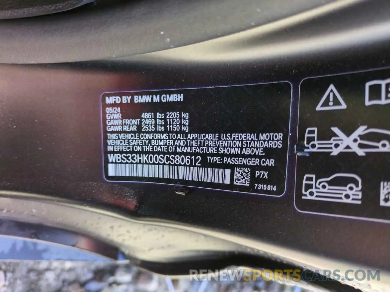 12 fotografías del automóvil dañado WBS33HK00SCS80612 BMW M4 2025