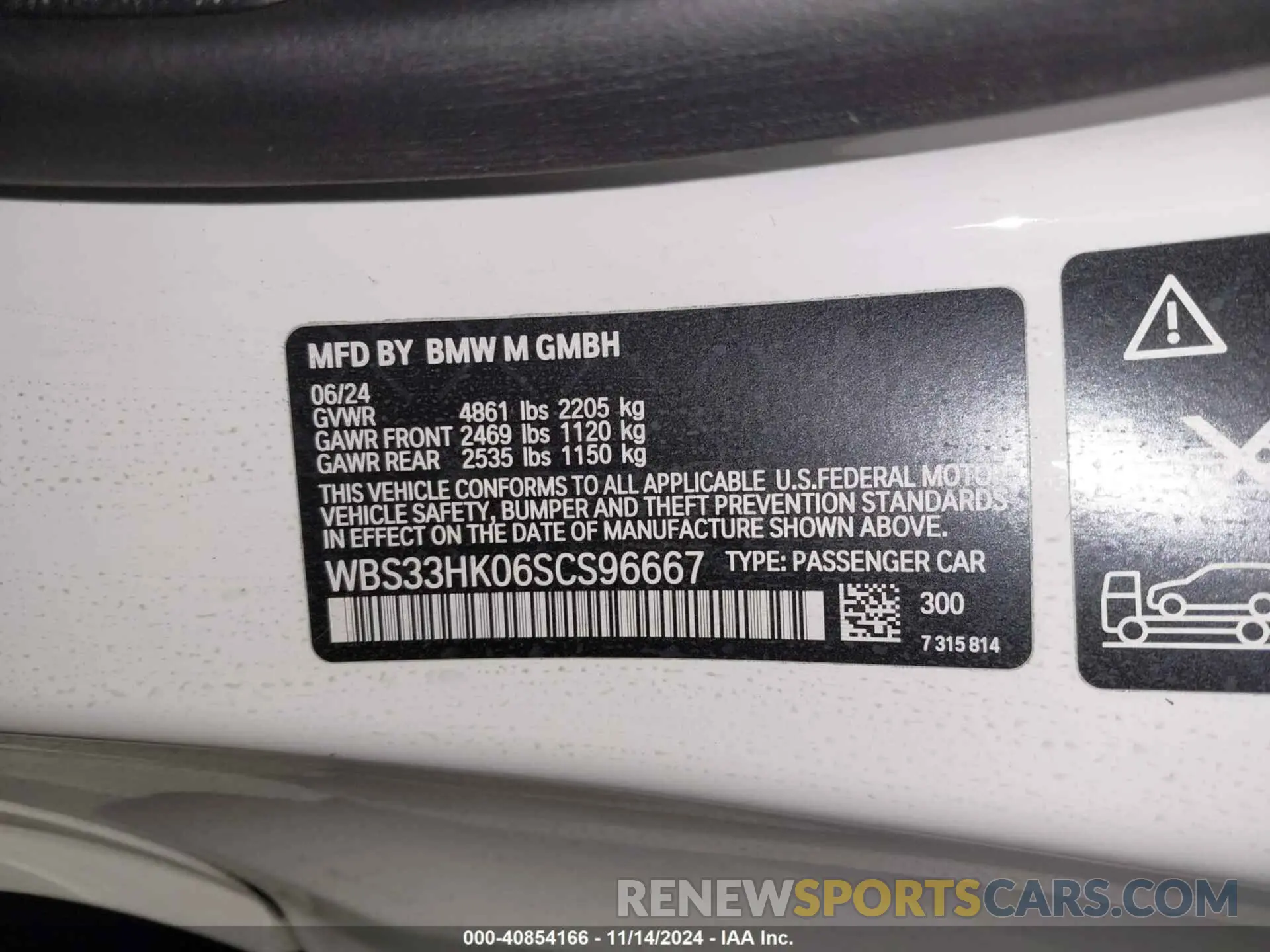 9 fotografías del automóvil dañado WBS33HK06SCS96667 BMW M4 2025