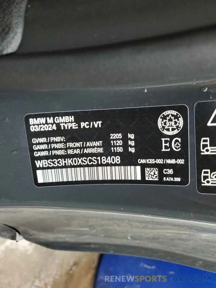 13 fotografías del automóvil dañado WBS33HK0XSCS18408 BMW M4 2025