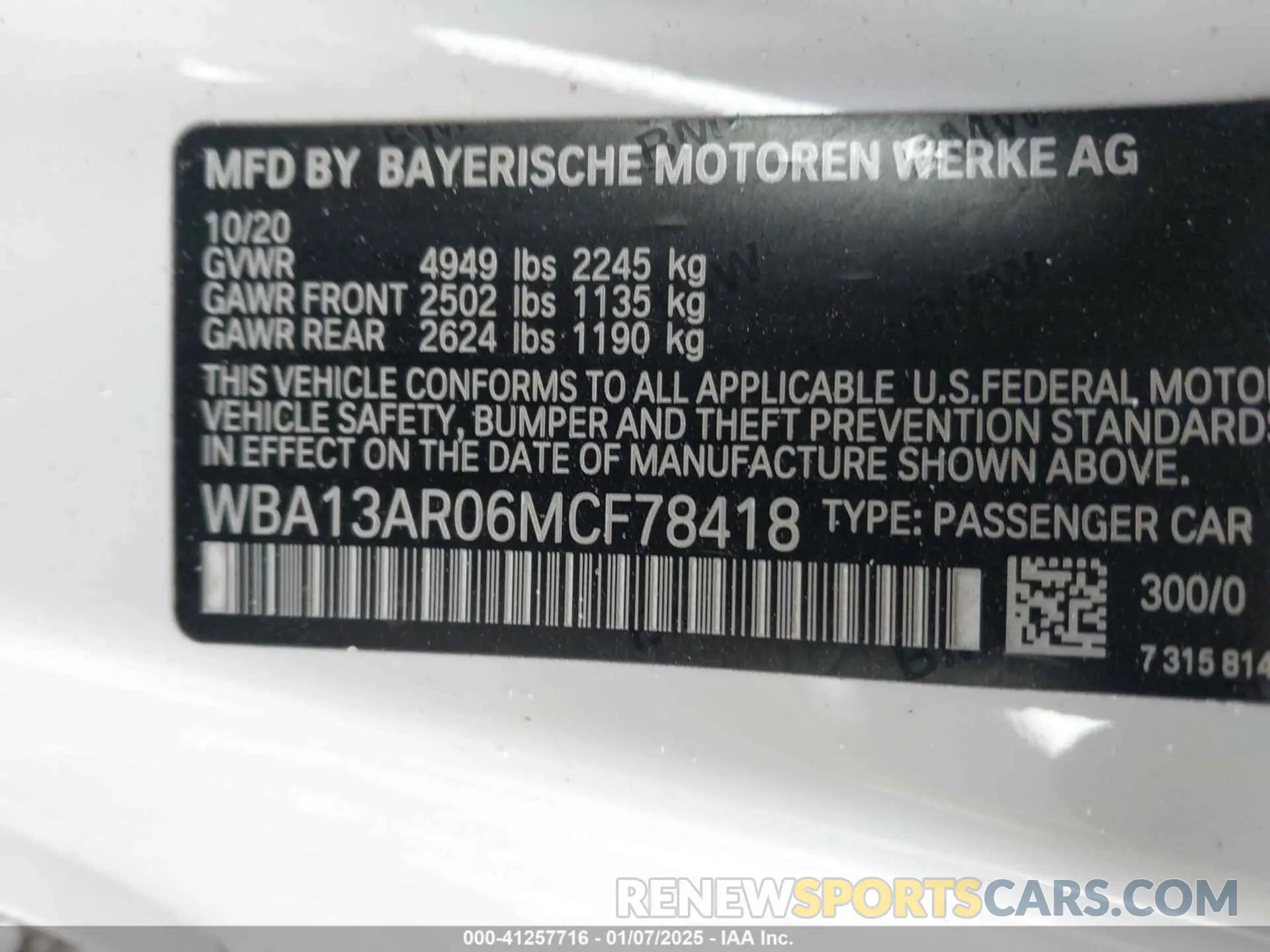 9 fotografías del automóvil dañado WBA13AR06MCF78418 BMW M440I 2021