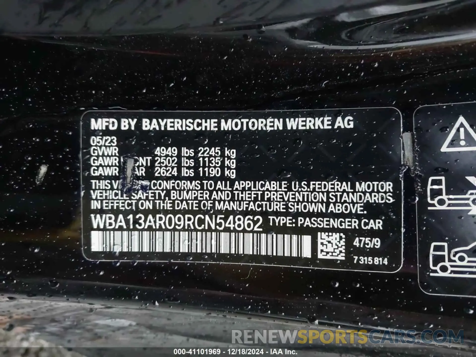 9 fotografías del automóvil dañado WBA13AR09RCN54862 BMW M440I 2024