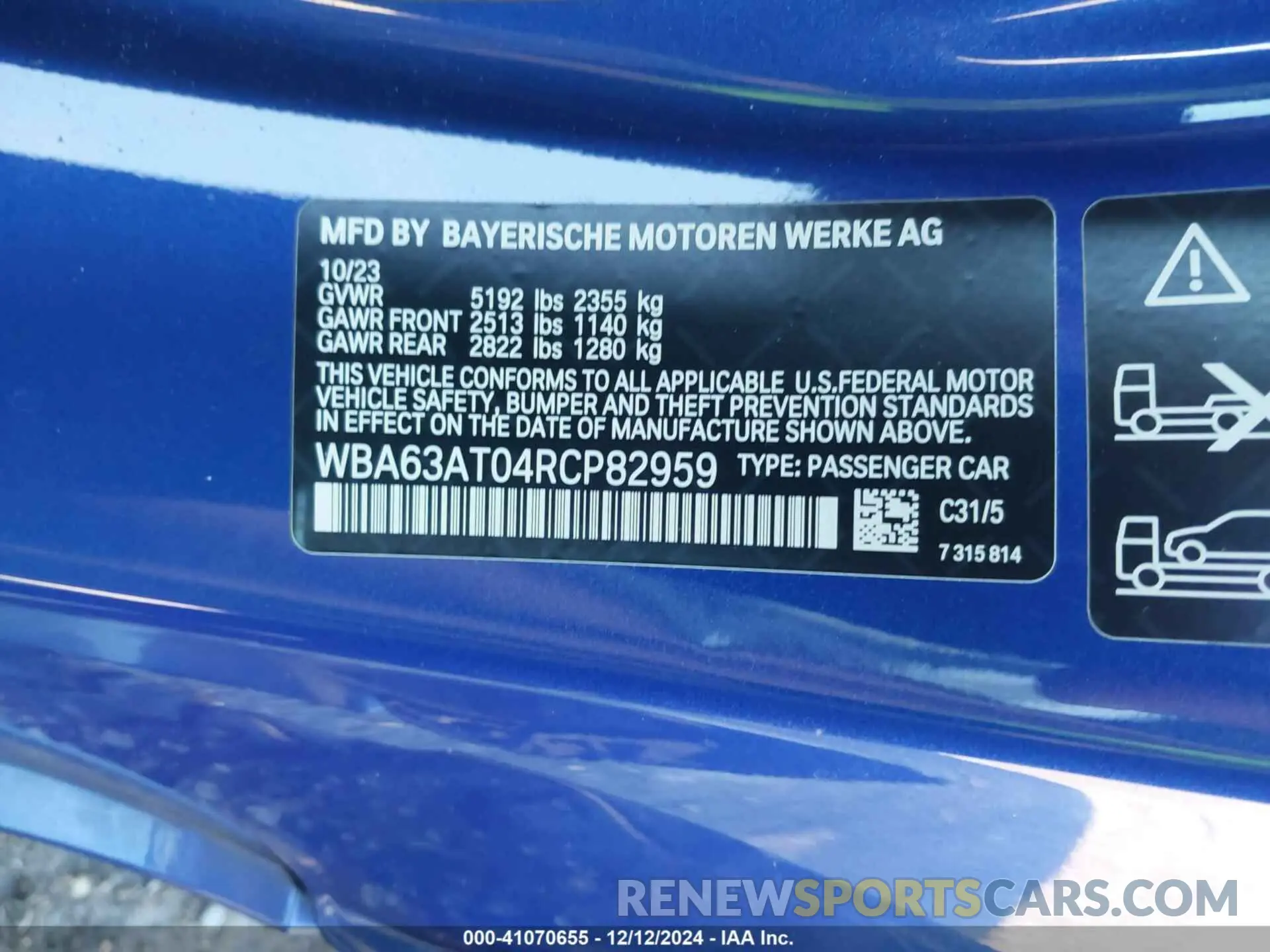 9 fotografías del automóvil dañado WBA63AT04RCP82959 BMW M440I 2024
