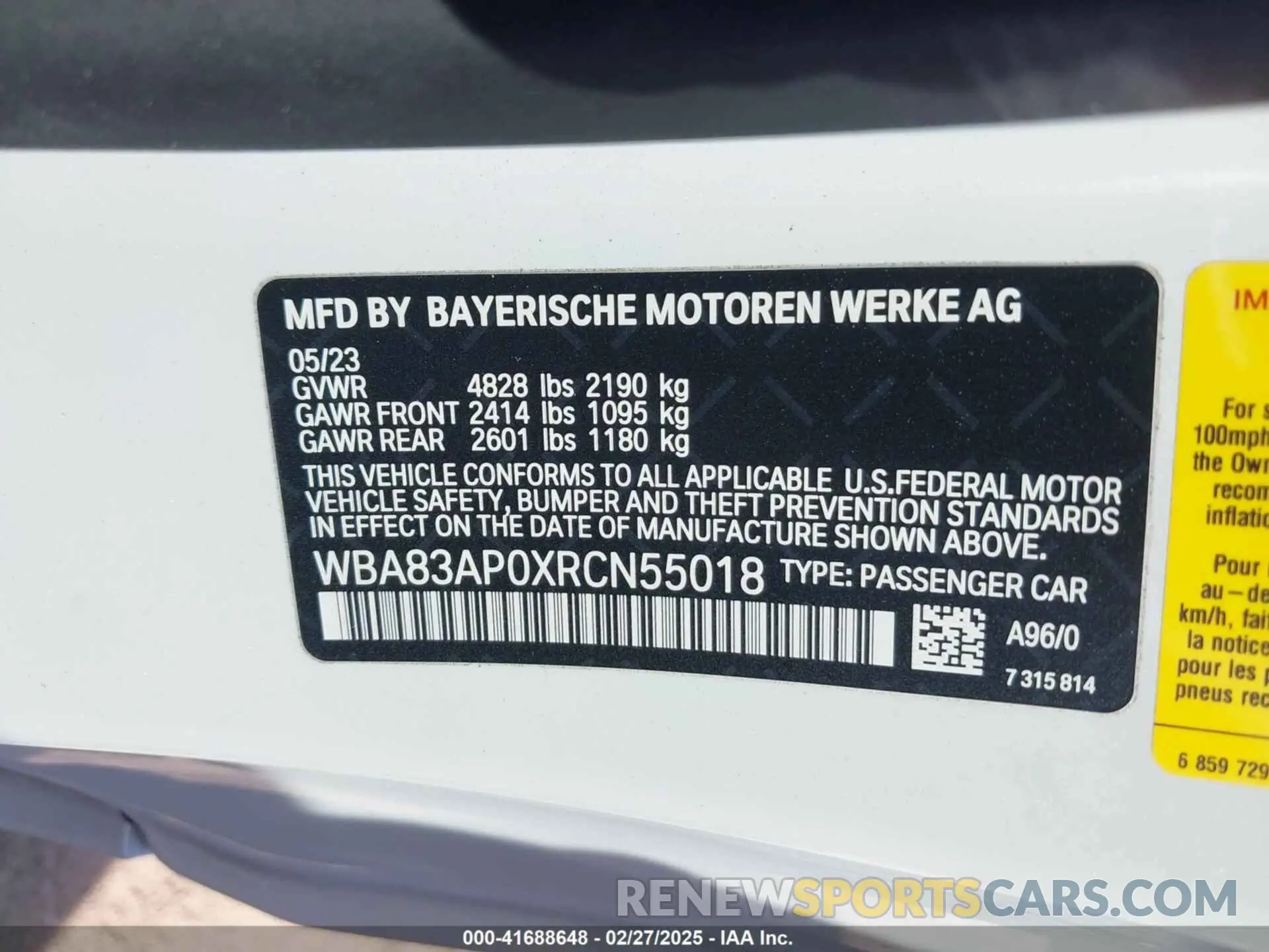 9 fotografías del automóvil dañado WBA83AP0XRCN55018 BMW M440I 2024