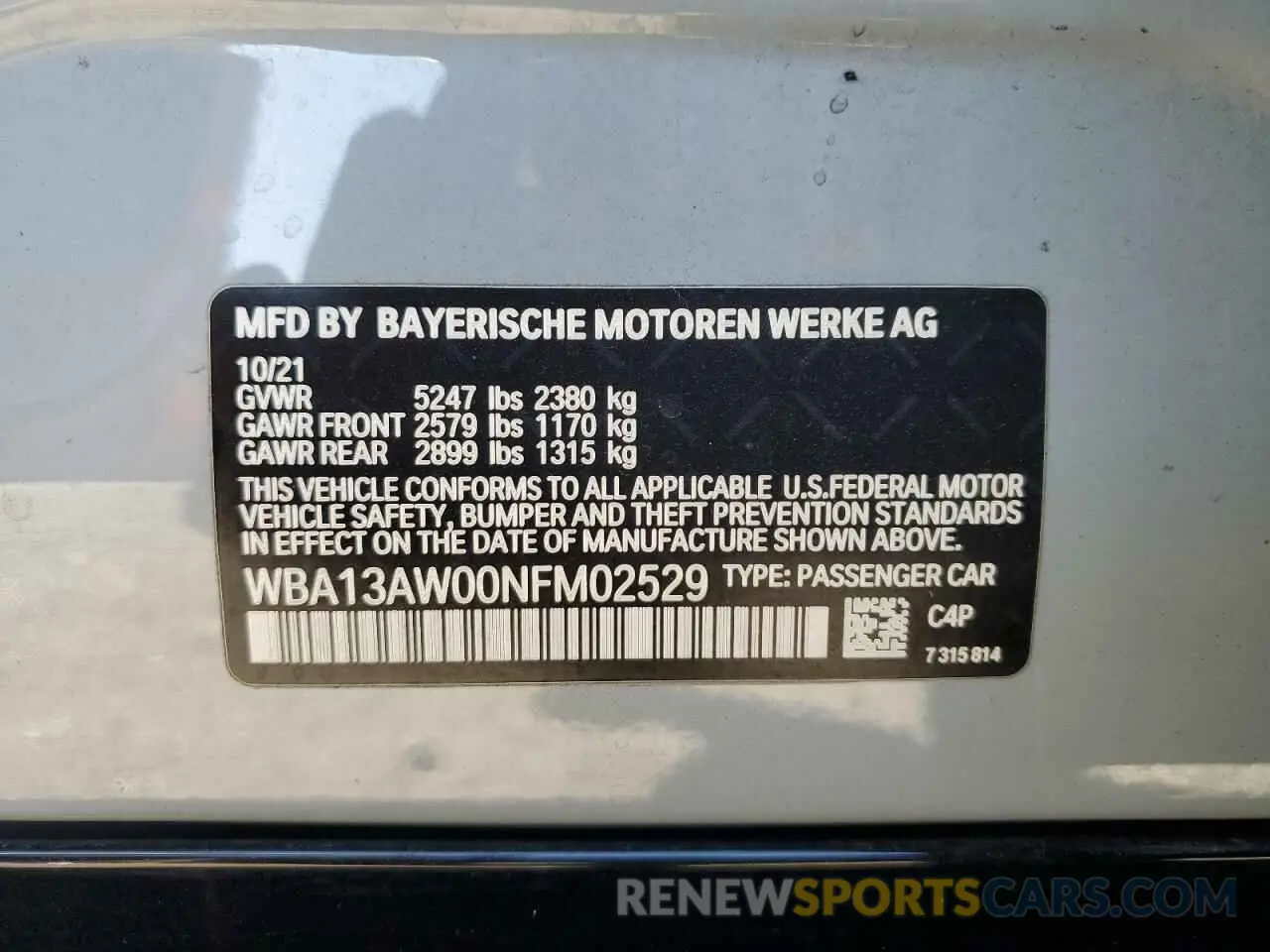 12 fotografías del automóvil dañado WBA13AW00NFM02529 BMW M440XI GRA 2022