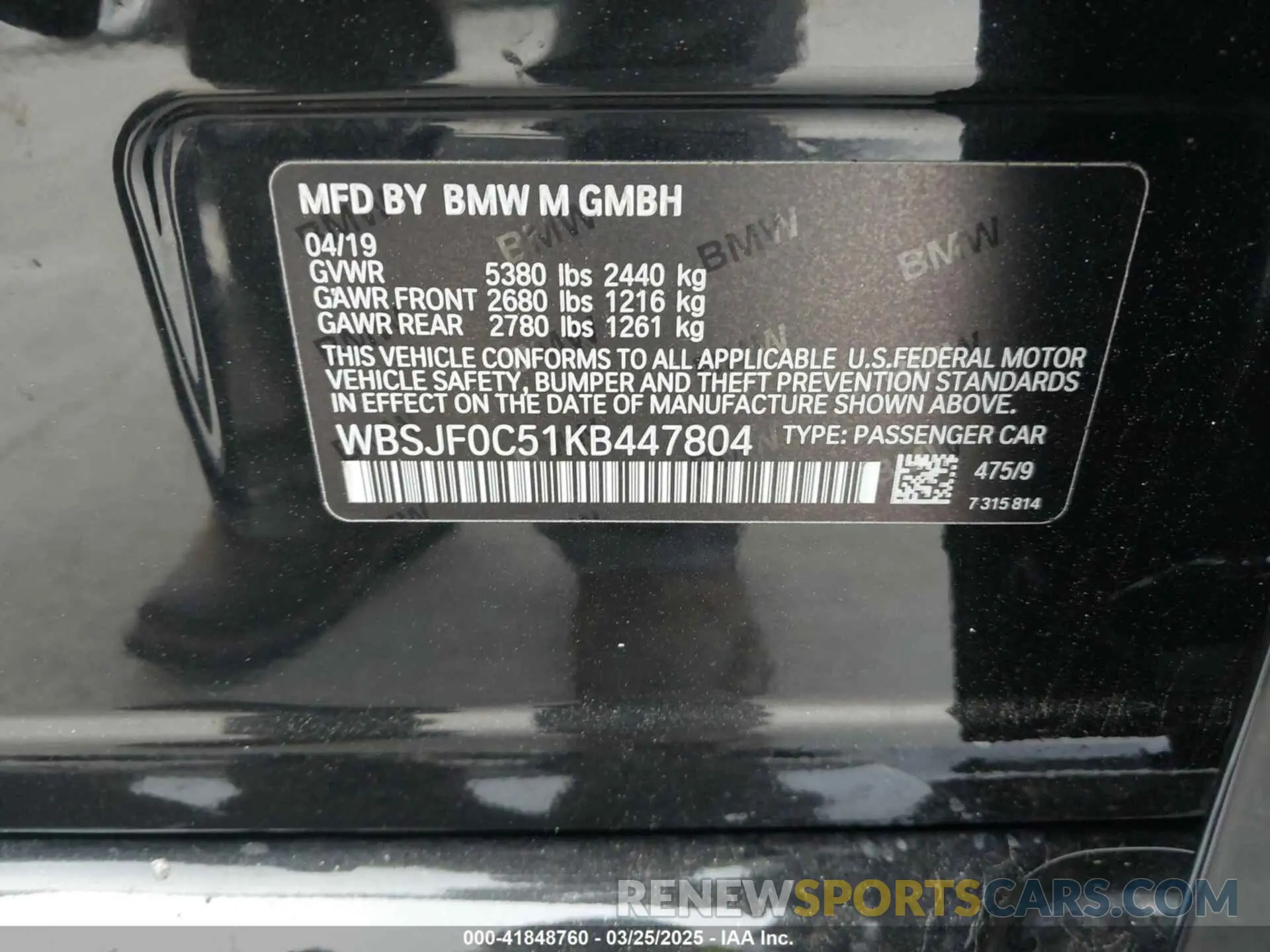 9 fotografías del automóvil dañado WBSJF0C51KB447804 BMW M5 2019