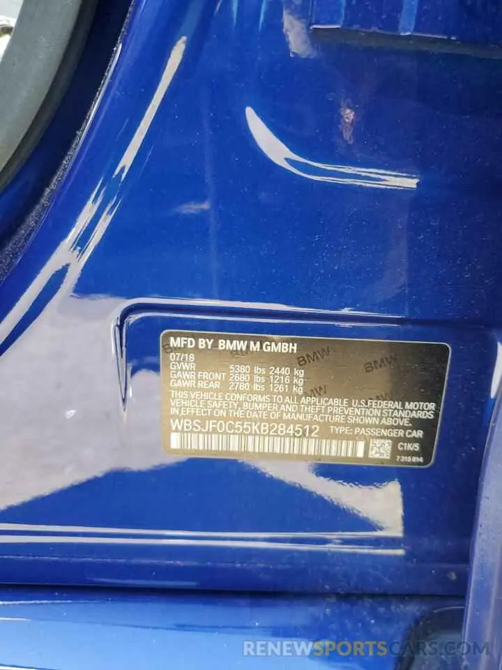 12 fotografías del automóvil dañado WBSJF0C55KB284512 BMW M5 2019