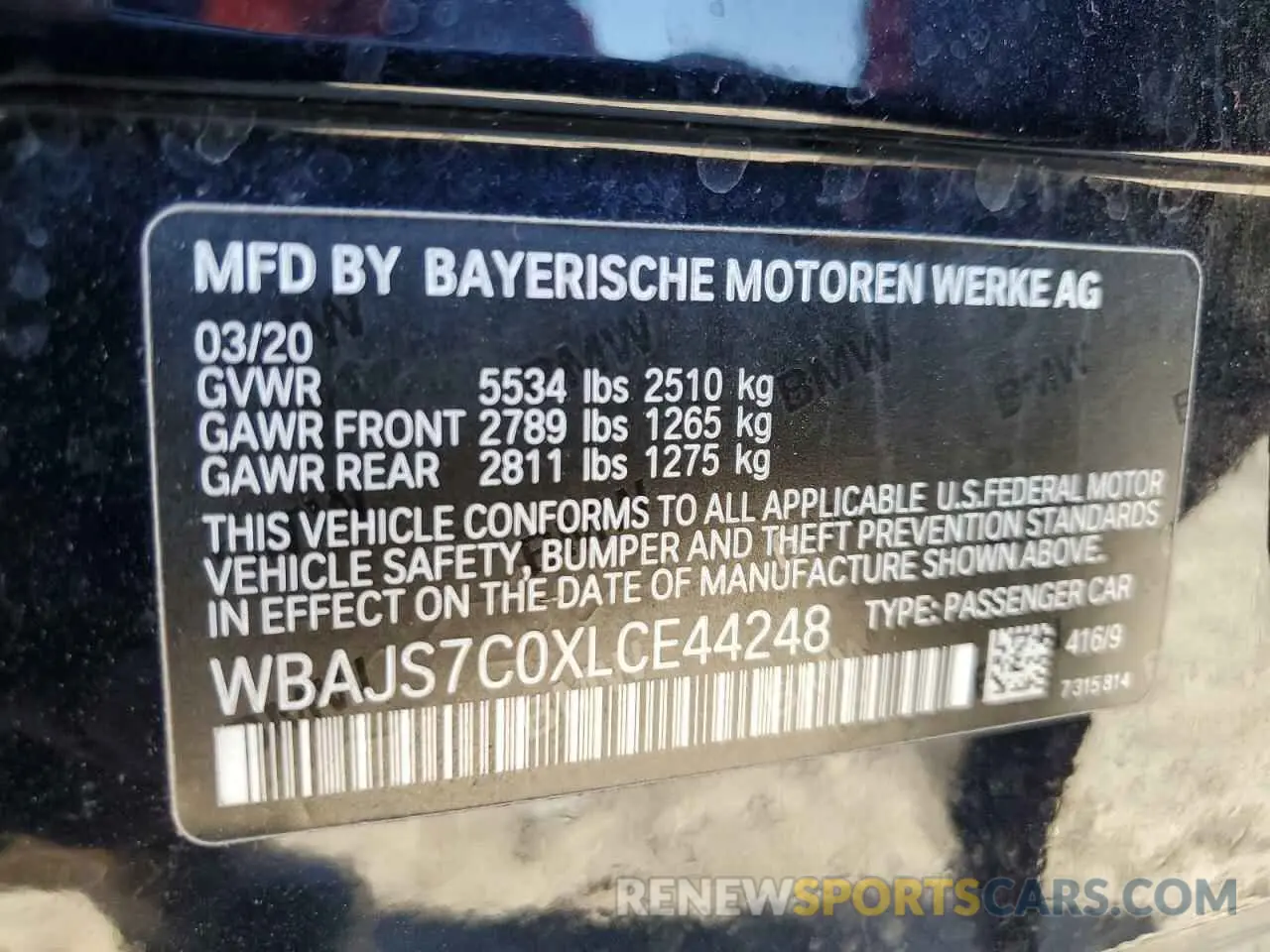 14 fotografías del automóvil dañado WBAJS7C0XLCE44248 BMW M5 2020