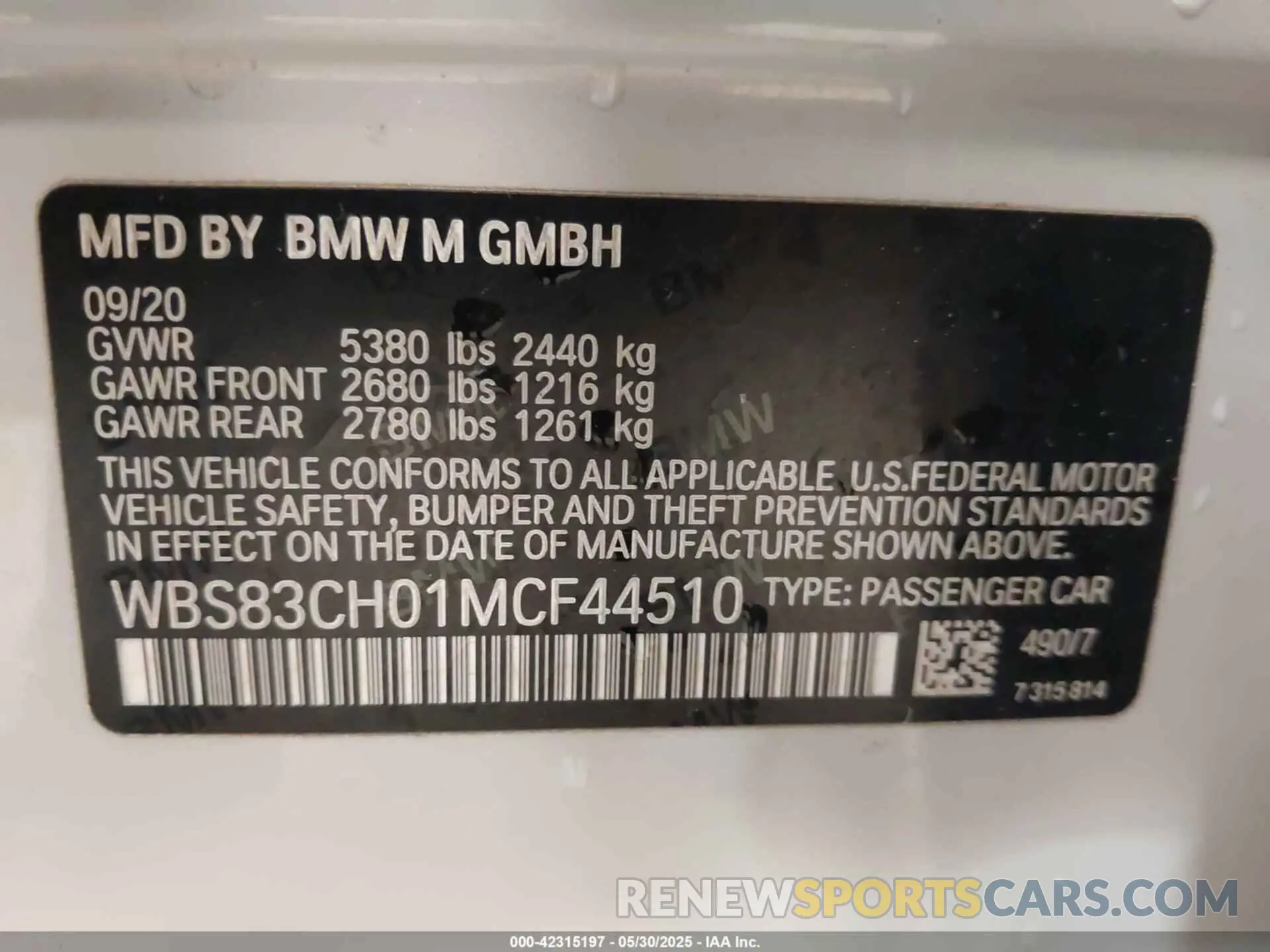 9 fotografías del automóvil dañado WBS83CH01MCF44510 BMW M5 2021