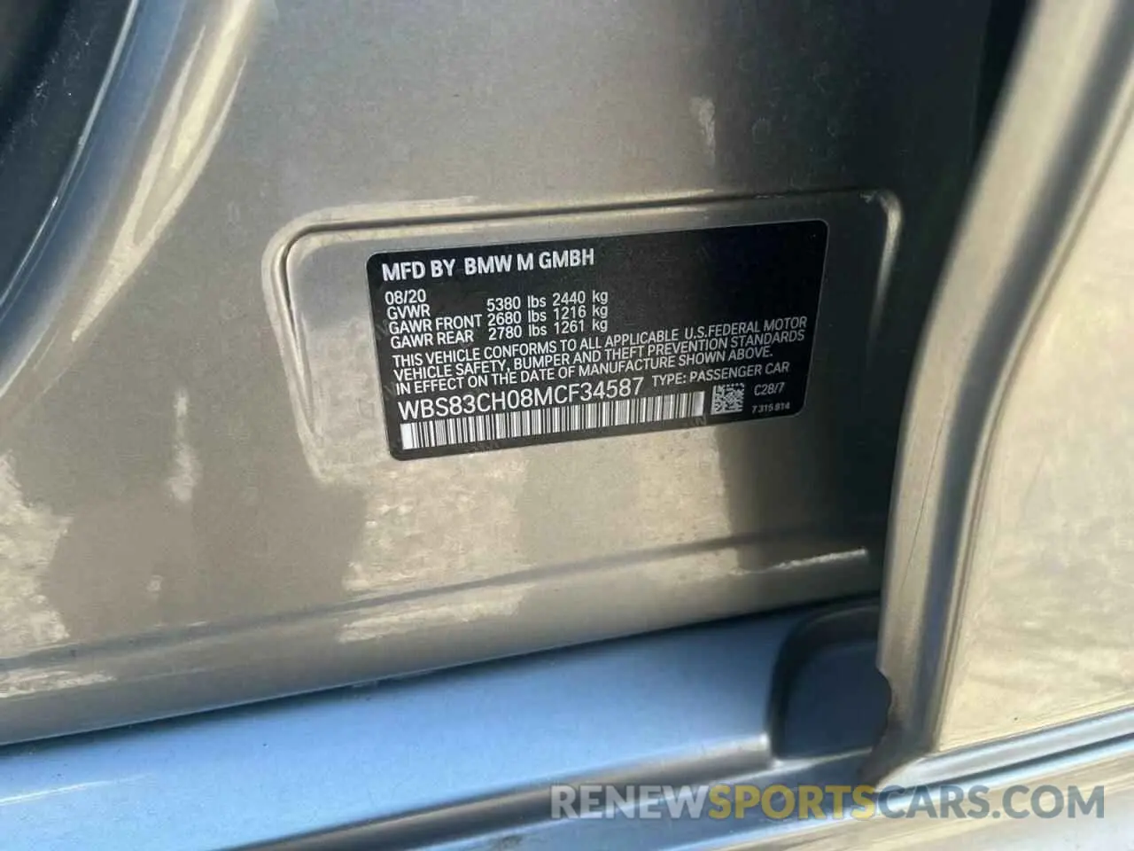 10 fotografías del automóvil dañado WBS83CH08MCF34587 BMW M5 2021