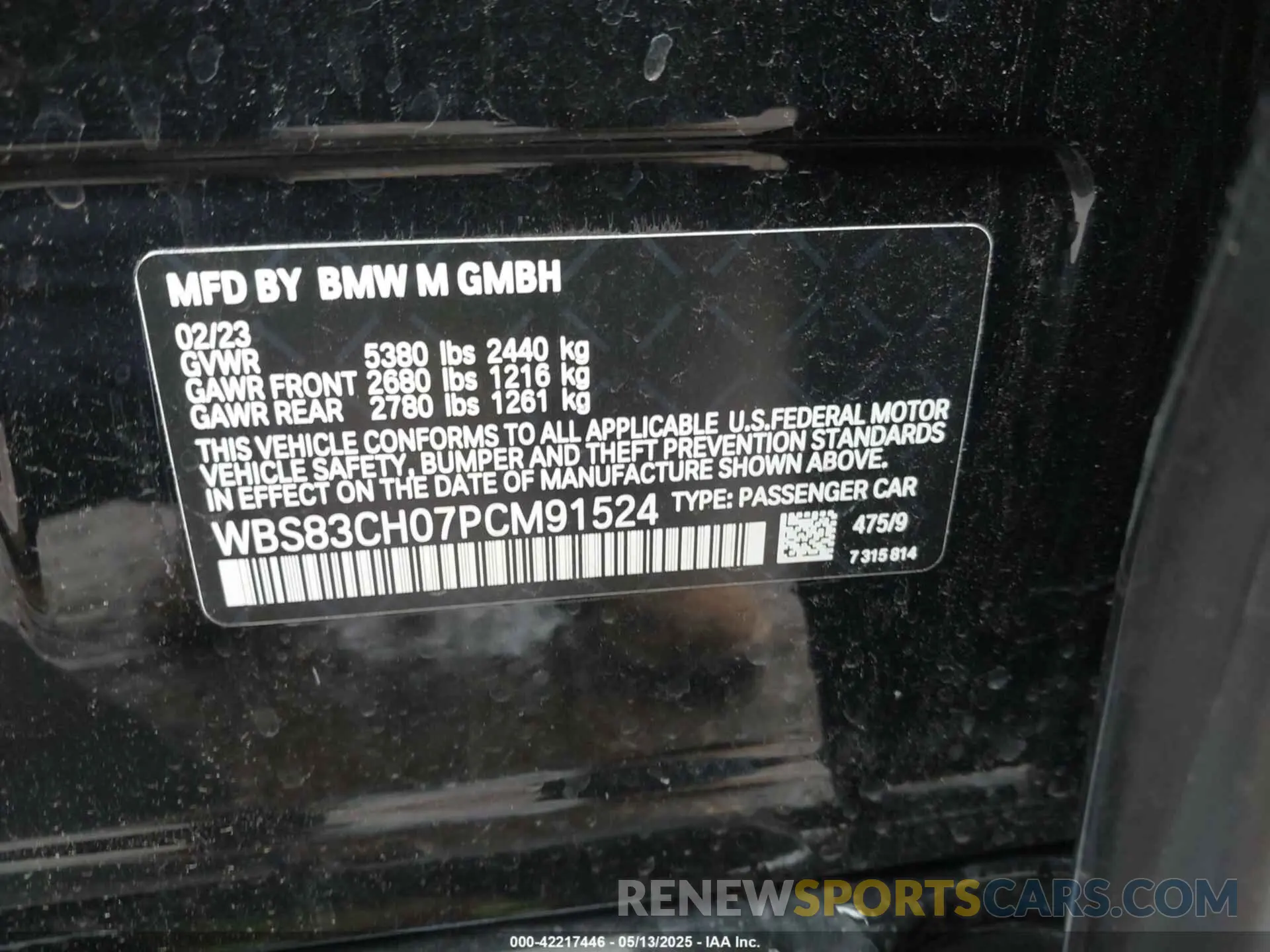 9 fotografías del automóvil dañado WBS83CH07PCM91524 BMW M5 2023