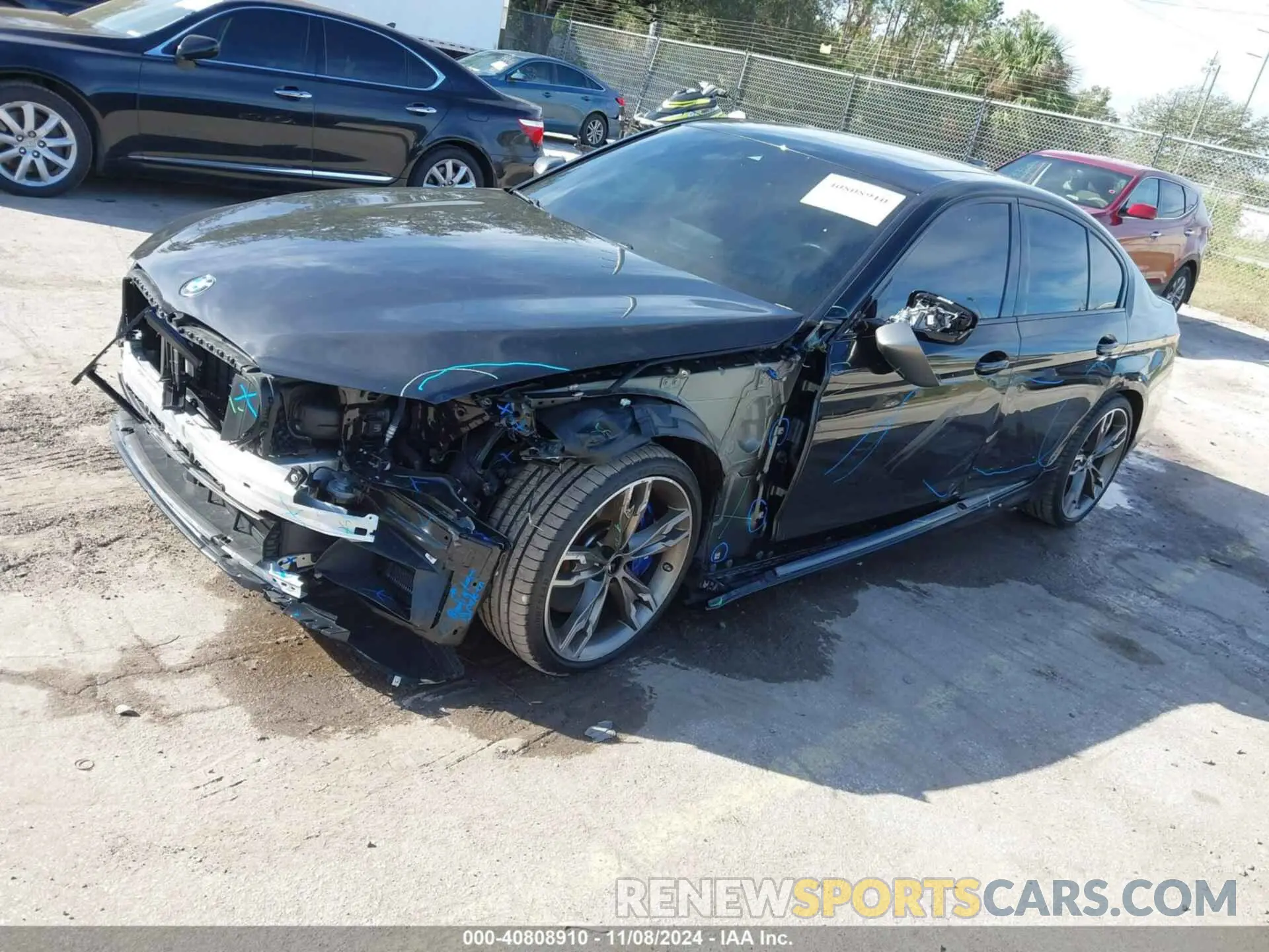 2 fotografías del automóvil dañado WBA13BK01PCN38314 BMW M550 2023