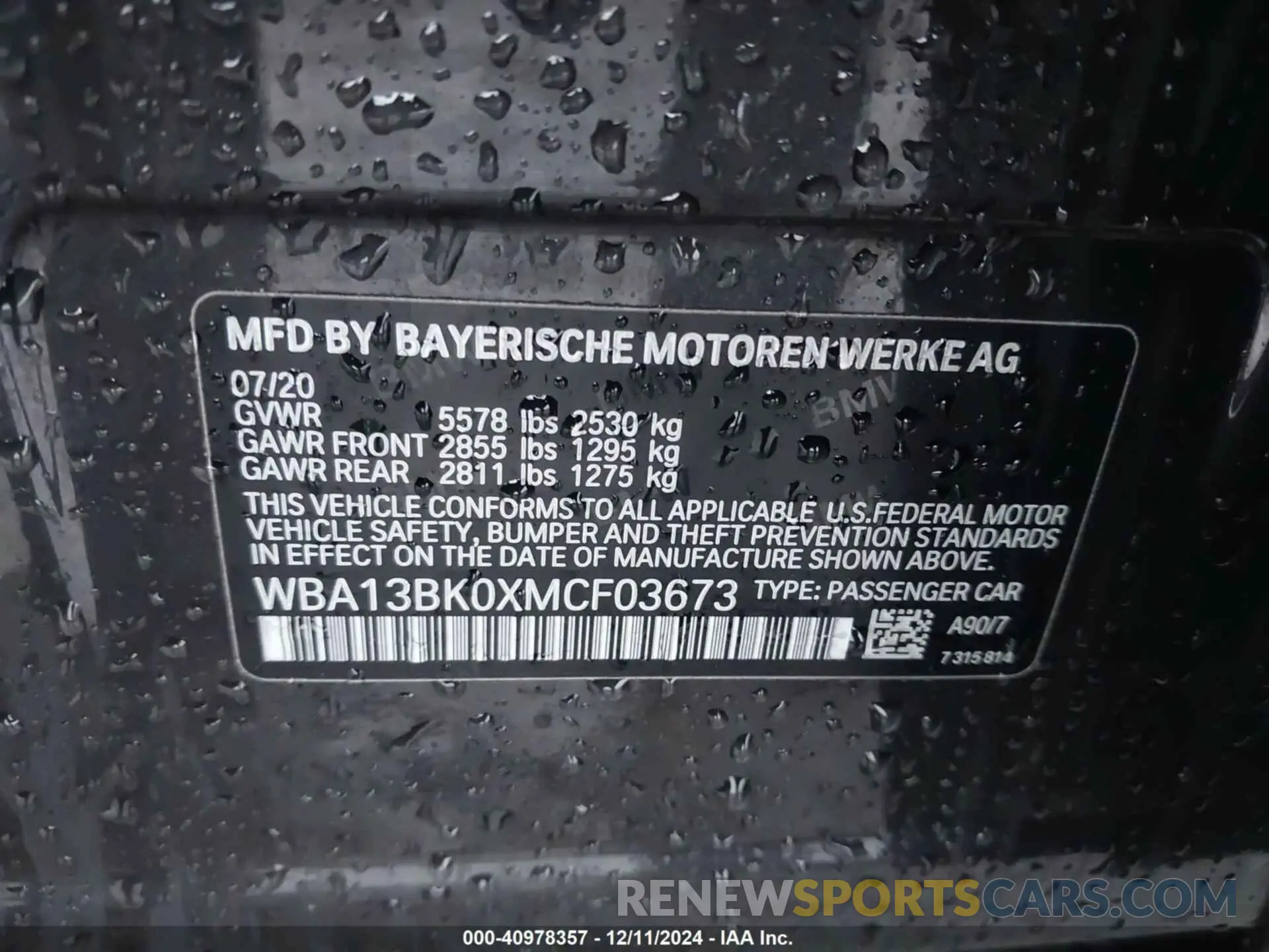 9 fotografías del automóvil dañado WBA13BK0XMCF03673 BMW M550I 2021