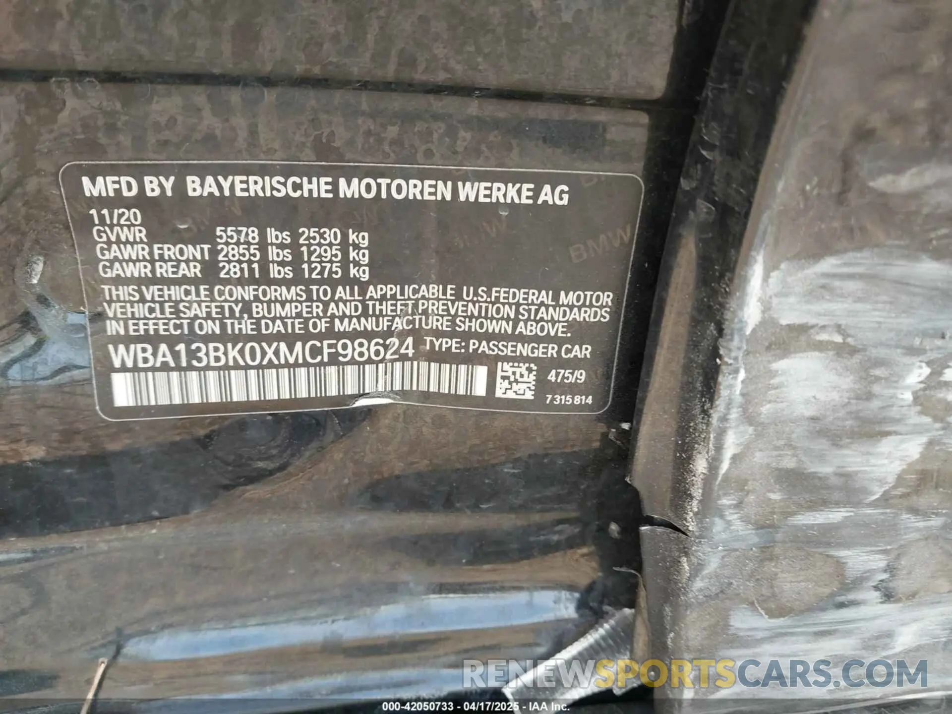 9 fotografías del automóvil dañado WBA13BK0XMCF98624 BMW M550I 2021