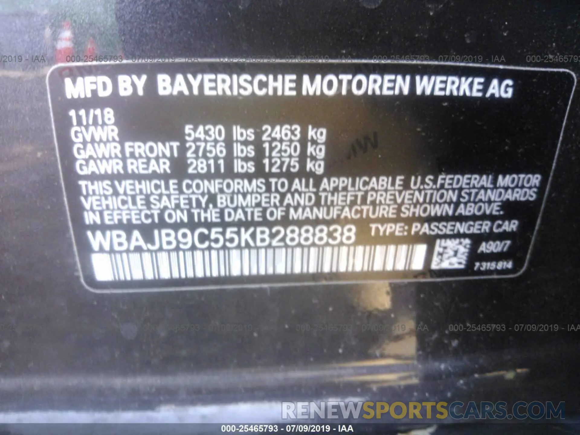 9 fotografías del automóvil dañado WBAJB9C55KB288838 BMW M550XI 2019