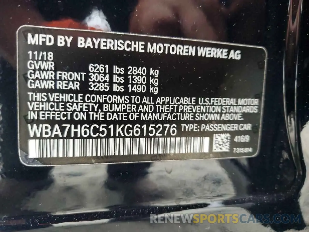 12 fotografías del automóvil dañado WBA7H6C51KG615276 BMW M7 2019