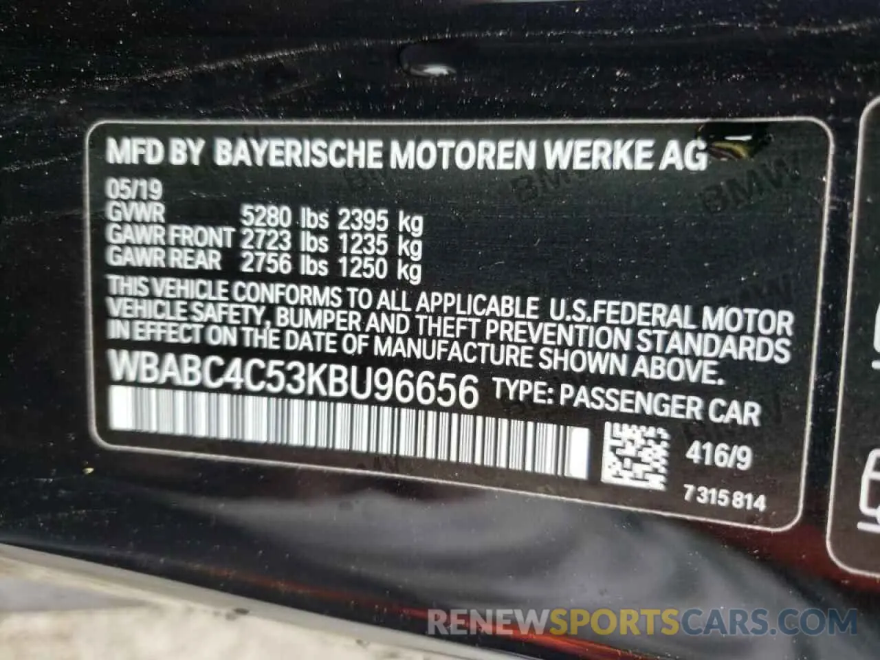 10 fotografías del automóvil dañado WBABC4C53KBU96656 BMW M8 2019