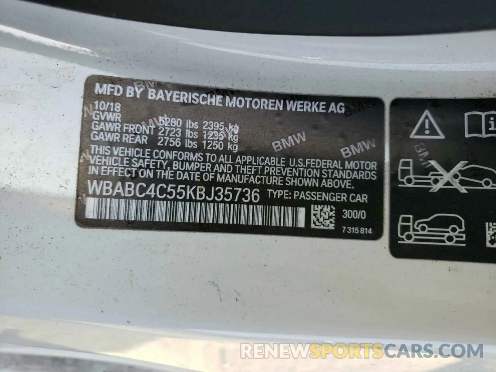10 fotografías del automóvil dañado WBABC4C55KBJ35736 BMW M8 2019