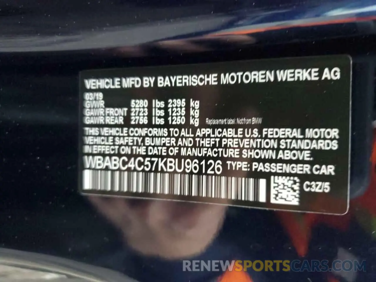 10 fotografías del automóvil dañado WBABC4C57KBU96126 BMW M8 2019