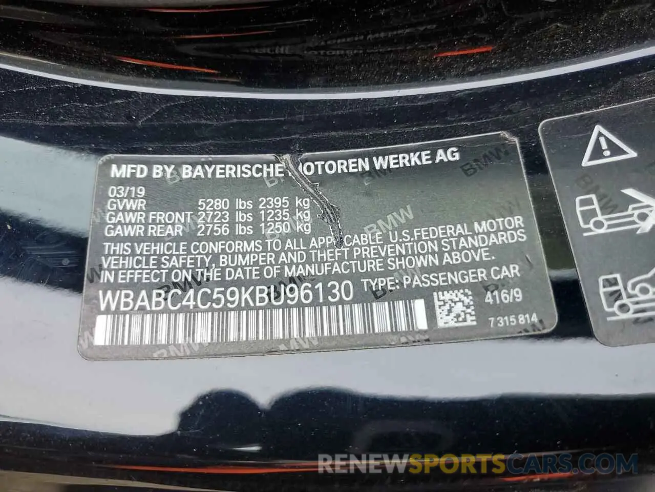 12 fotografías del automóvil dañado WBABC4C59KBU96130 BMW M8 2019