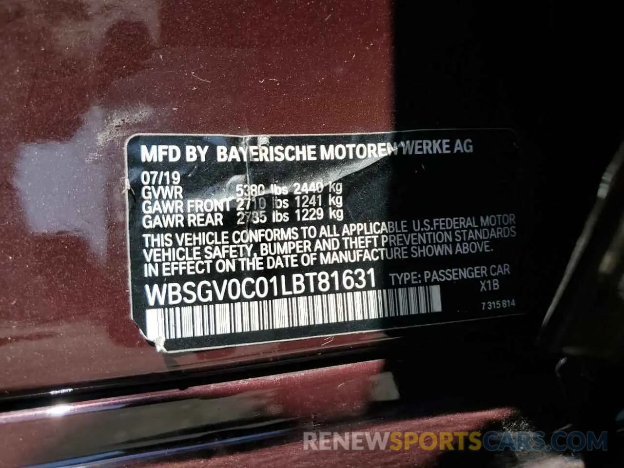 12 fotografías del automóvil dañado WBSGV0C01LBT81631 BMW M8 2020