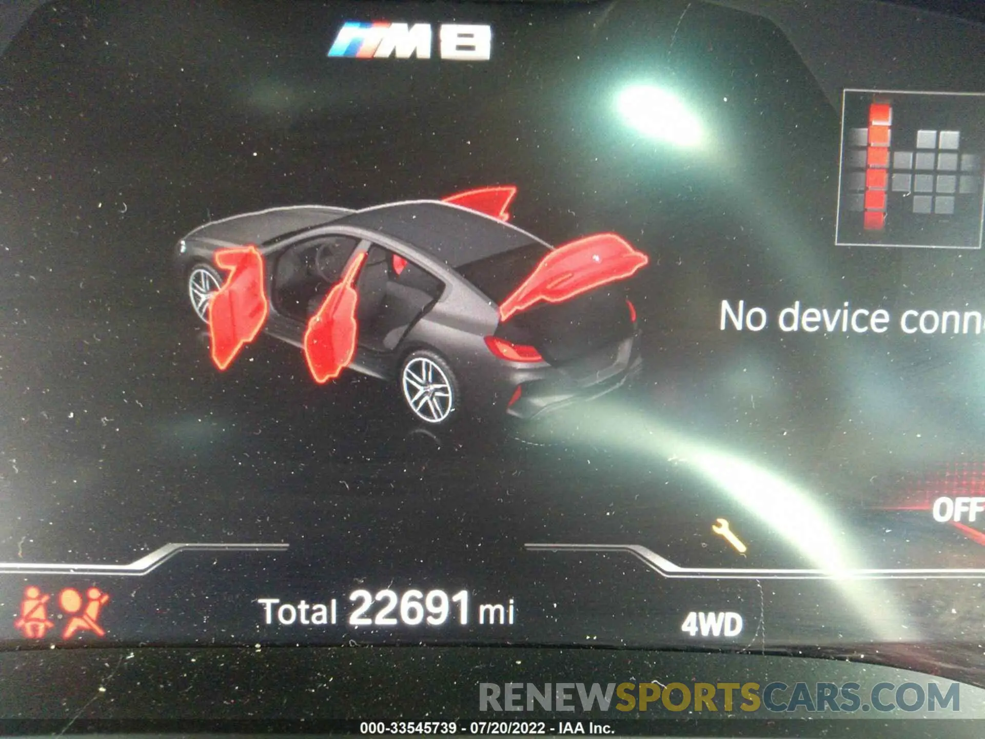 7 fotografías del automóvil dañado WBSGV0C07NCH71584 BMW M8 2022