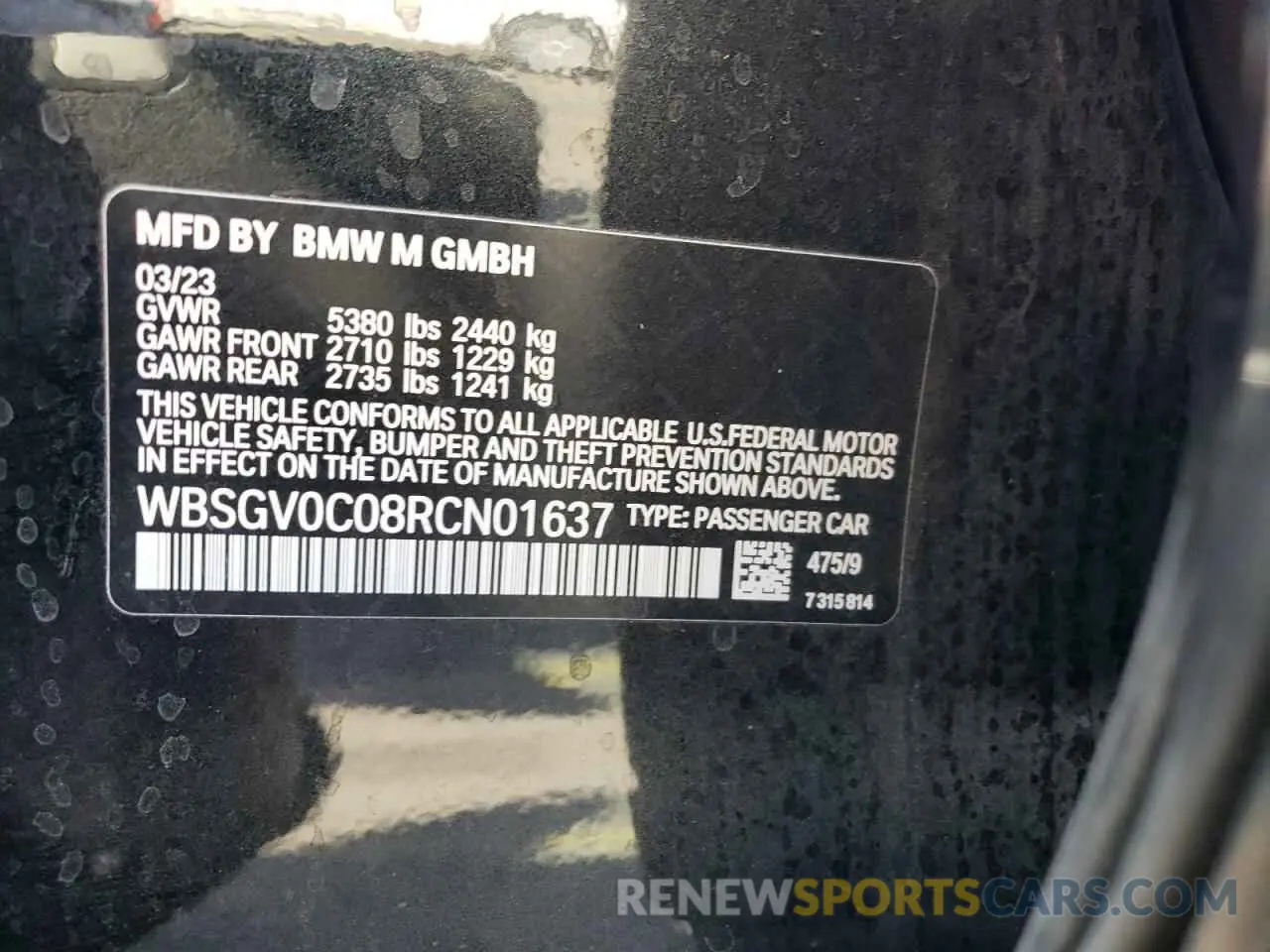 13 fotografías del automóvil dañado WBSGV0C08RCN01637 BMW M8 2024