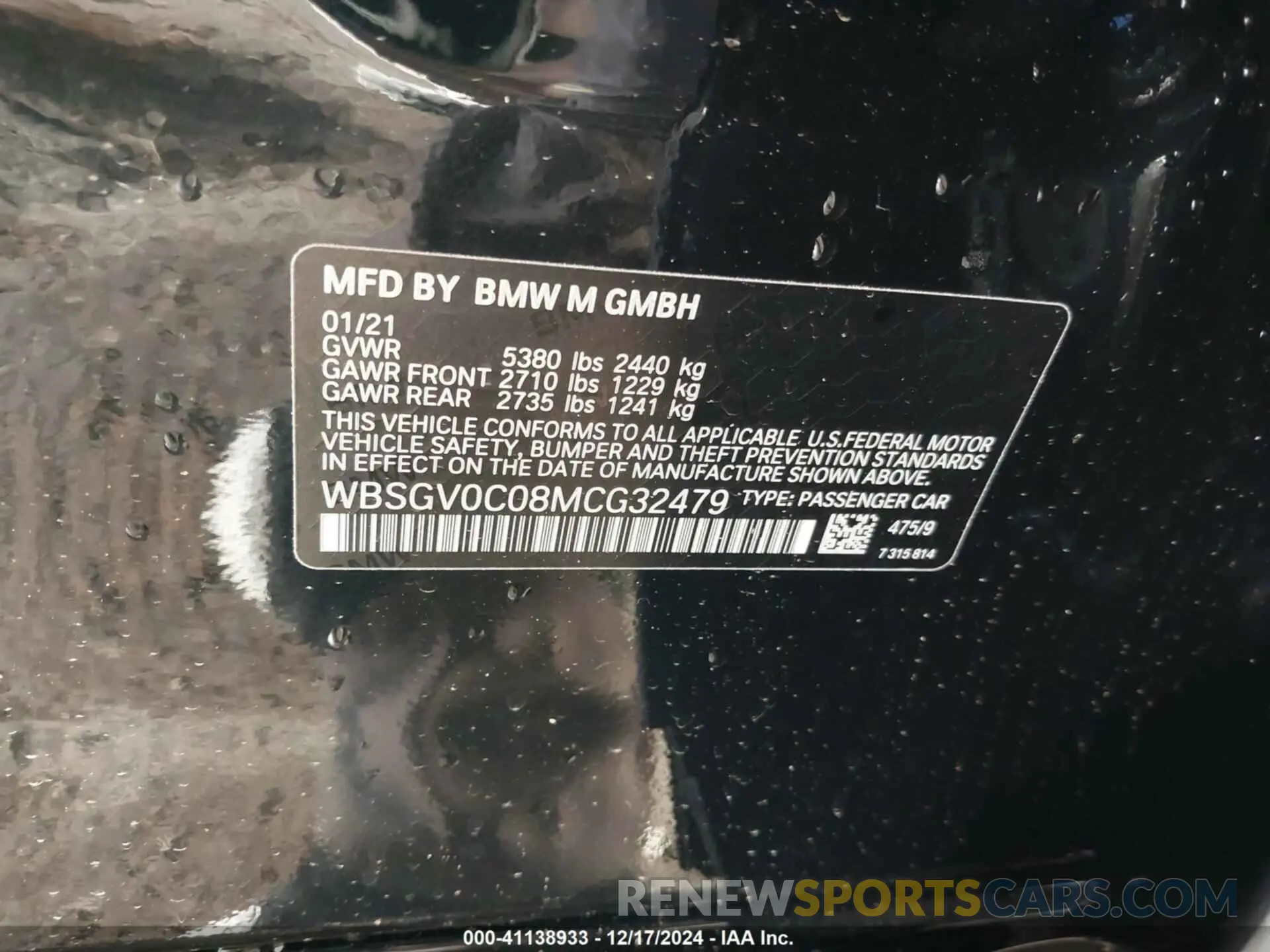 9 fotografías del automóvil dañado WBSGV0C08MCG32479 BMW M8 GRAN COUPE 2021