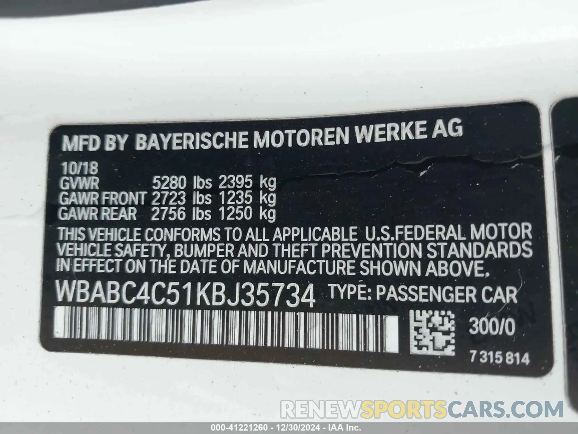 9 fotografías del automóvil dañado WBABC4C51KBJ35734 BMW M850I 2019