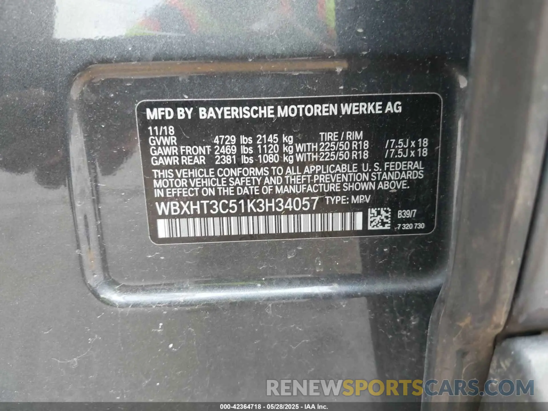 9 fotografías del automóvil dañado WBXHT3C51K3H34057 BMW X1 2019