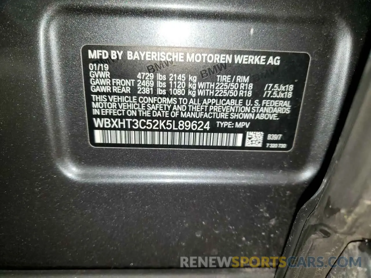 13 fotografías del automóvil dañado WBXHT3C52K5L89624 BMW X1 2019