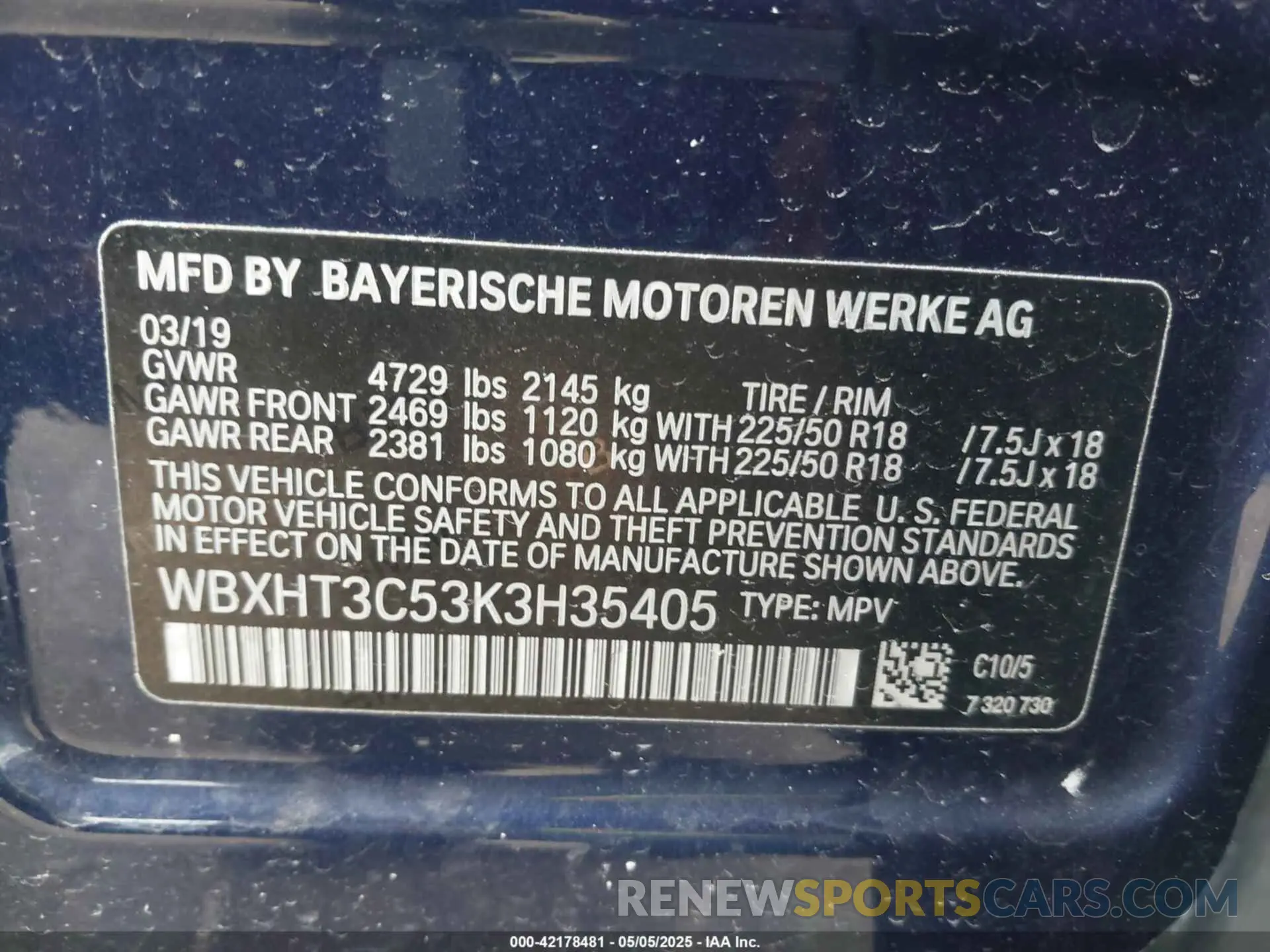 9 fotografías del automóvil dañado WBXHT3C53K3H35405 BMW X1 2019
