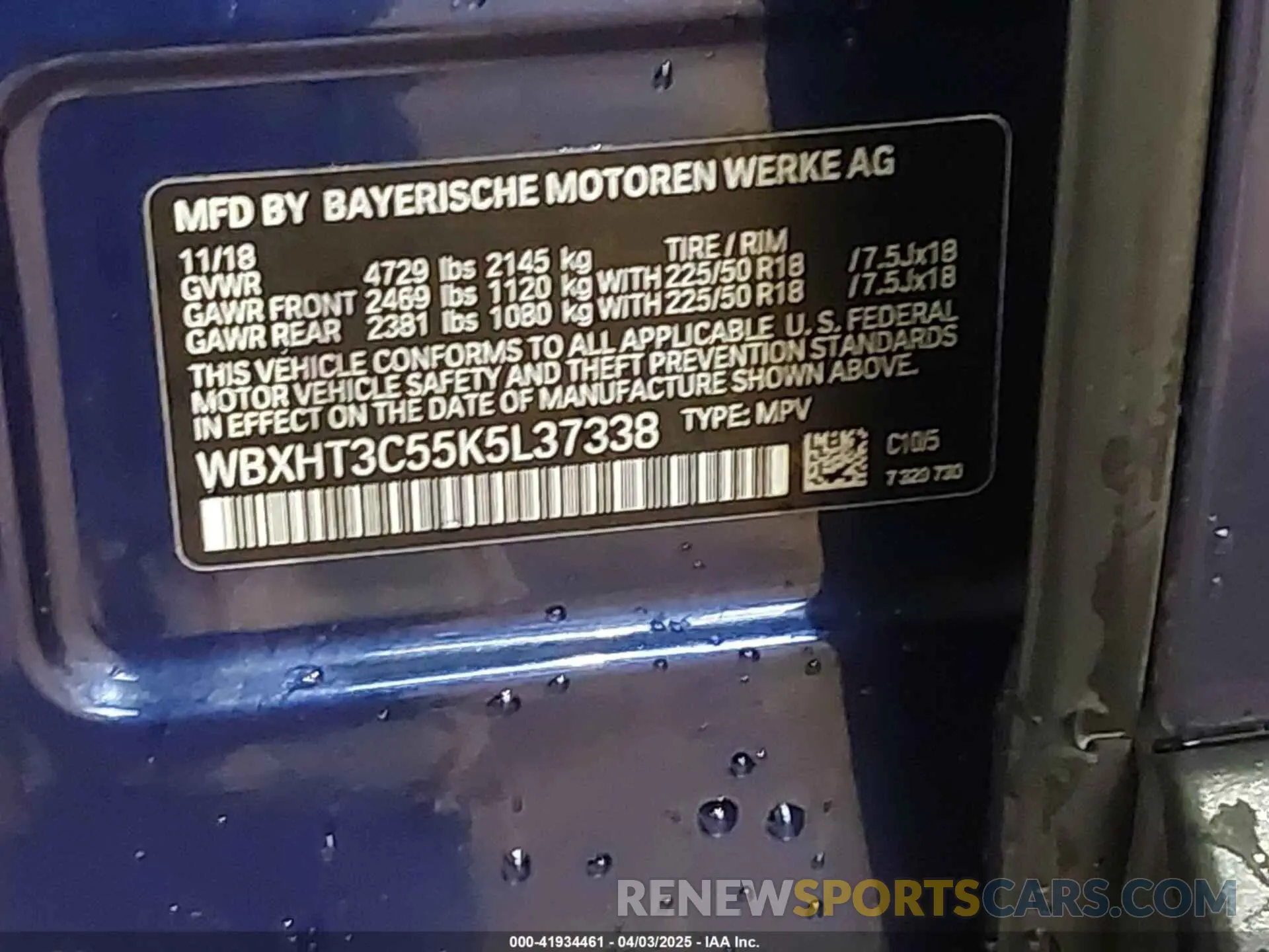 9 fotografías del automóvil dañado WBXHT3C55K5L37338 BMW X1 2019