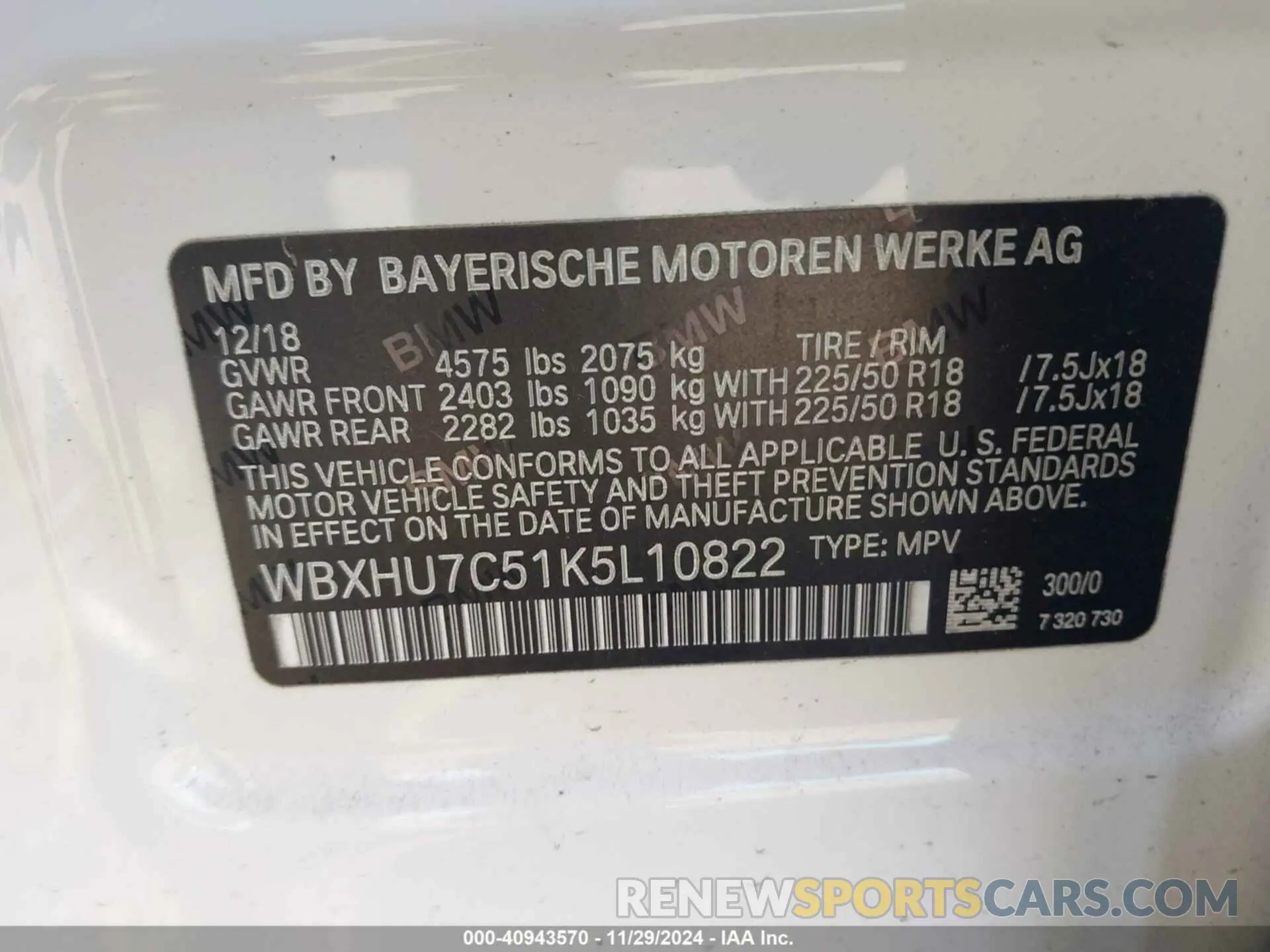 9 fotografías del automóvil dañado WBXHU7C51K5L10822 BMW X1 2019