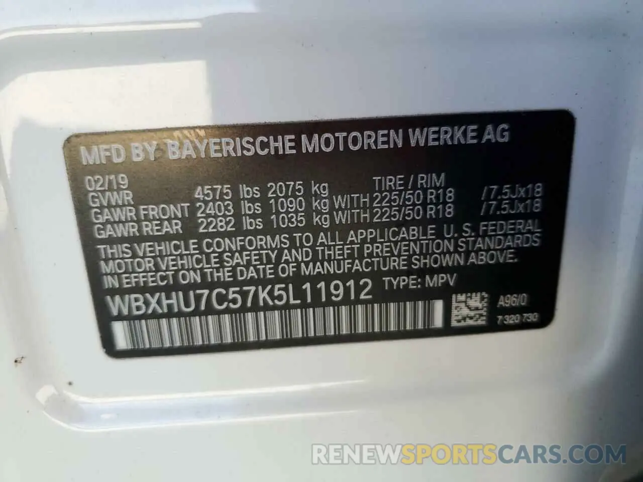 12 fotografías del automóvil dañado WBXHU7C57K5L11912 BMW X1 2019