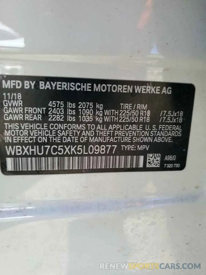 12 fotografías del automóvil dañado WBXHU7C5XK5L09877 BMW X1 2019
