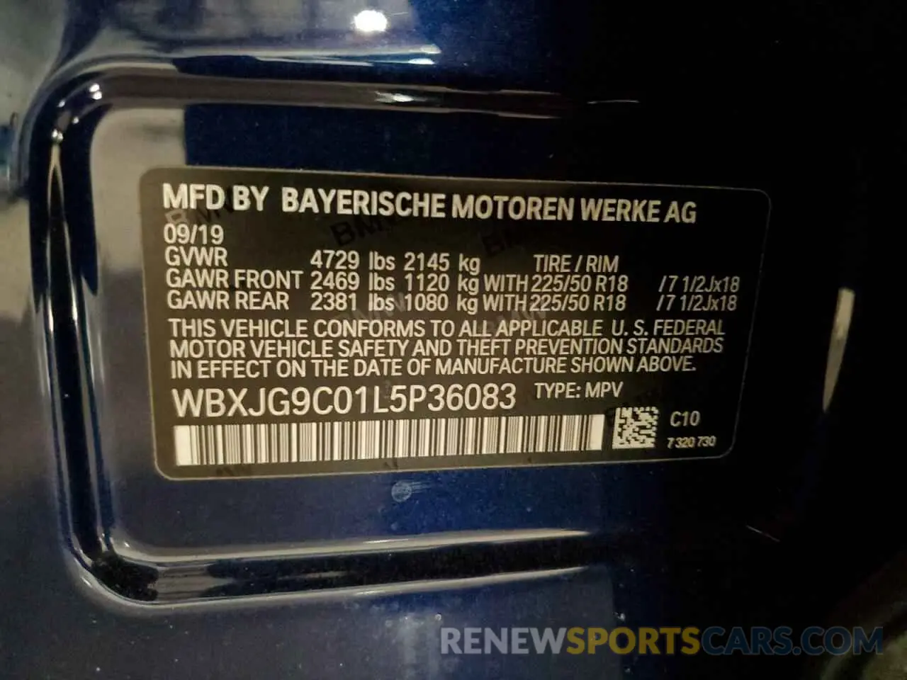 13 fotografías del automóvil dañado WBXJG9C01L5P36083 BMW X1 2020