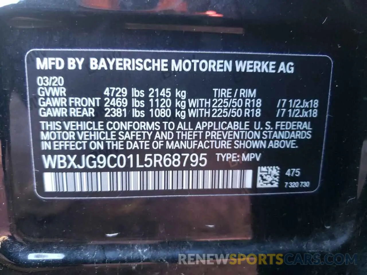 13 fotografías del automóvil dañado WBXJG9C01L5R68795 BMW X1 2020