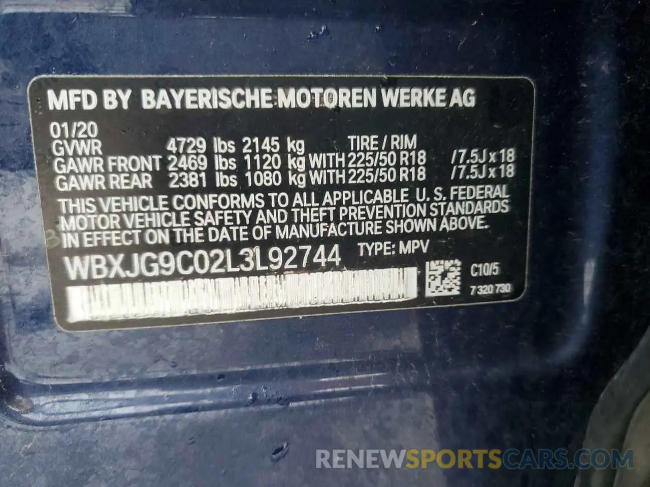 14 fotografías del automóvil dañado WBXJG9C02L3L92744 BMW X1 2020