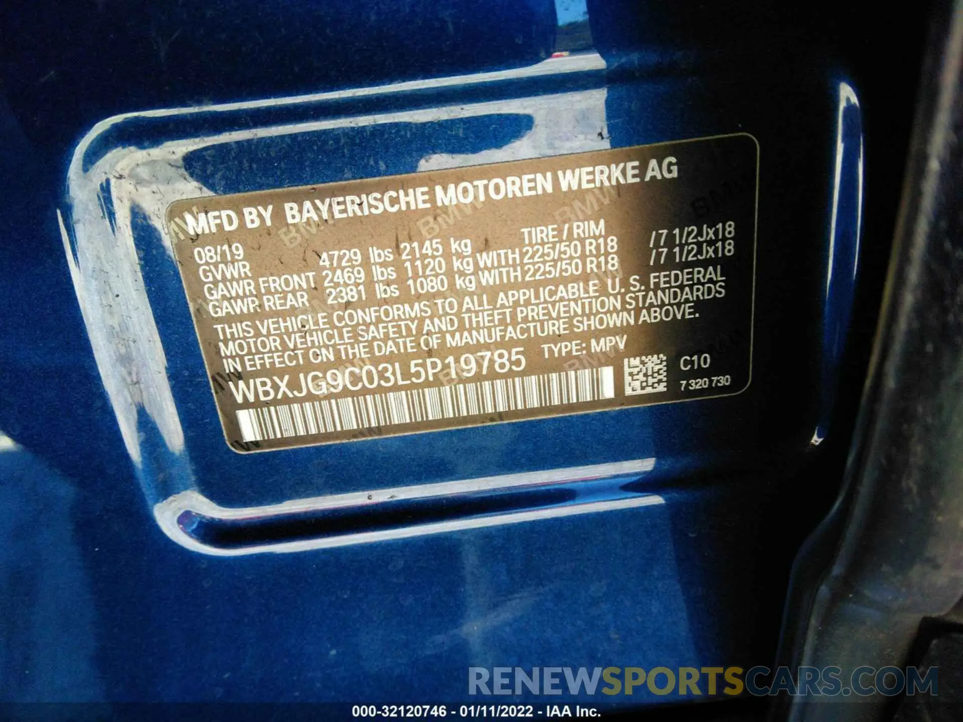 9 fotografías del automóvil dañado WBXJG9C03L5P19785 BMW X1 2020