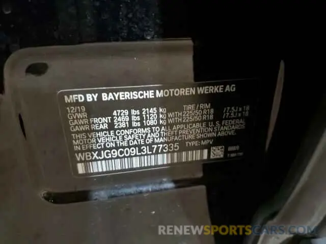 14 fotografías del automóvil dañado WBXJG9C09L3L77335 BMW X1 2020