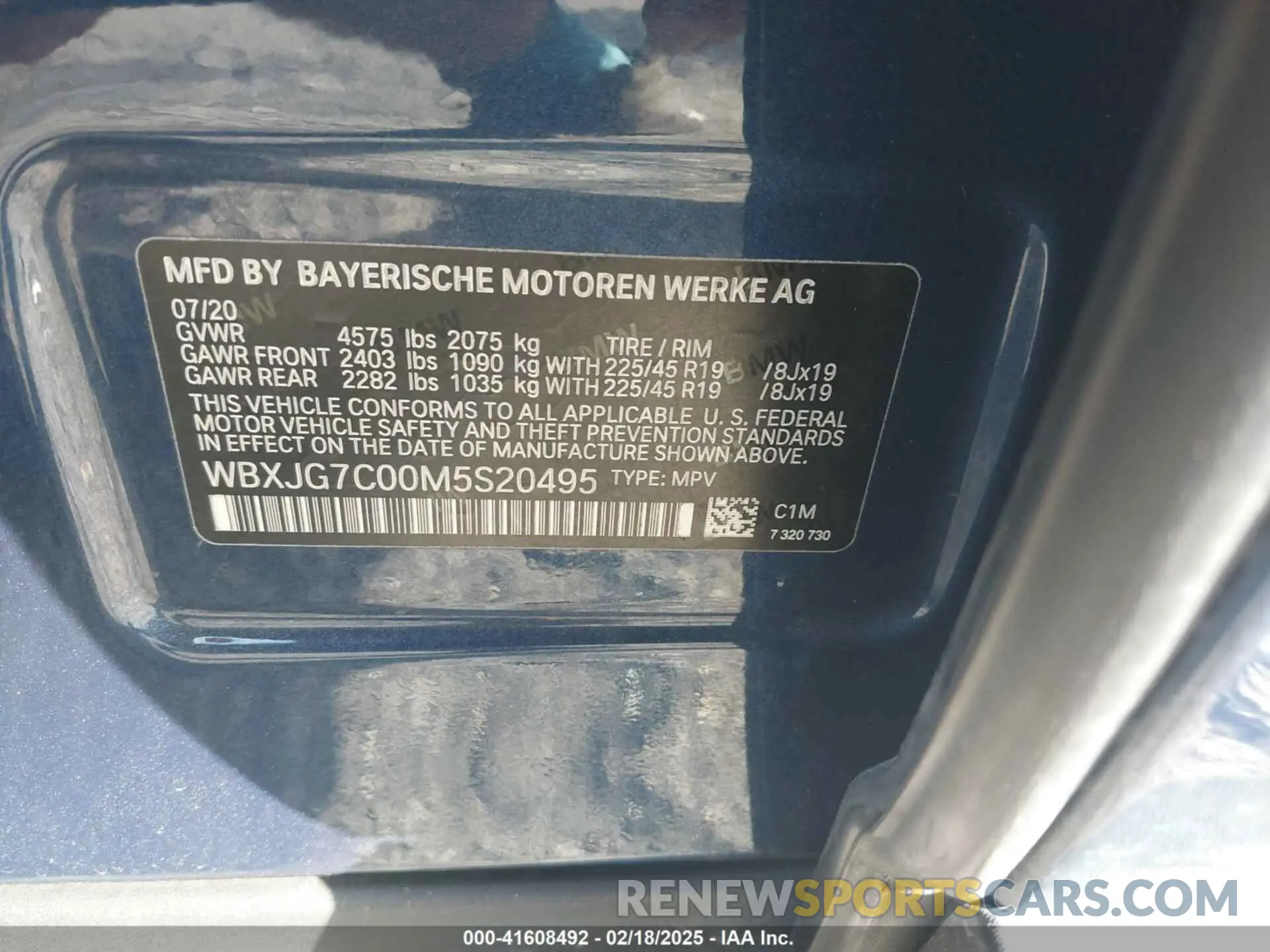 9 fotografías del automóvil dañado WBXJG7C00M5S20495 BMW X1 2021