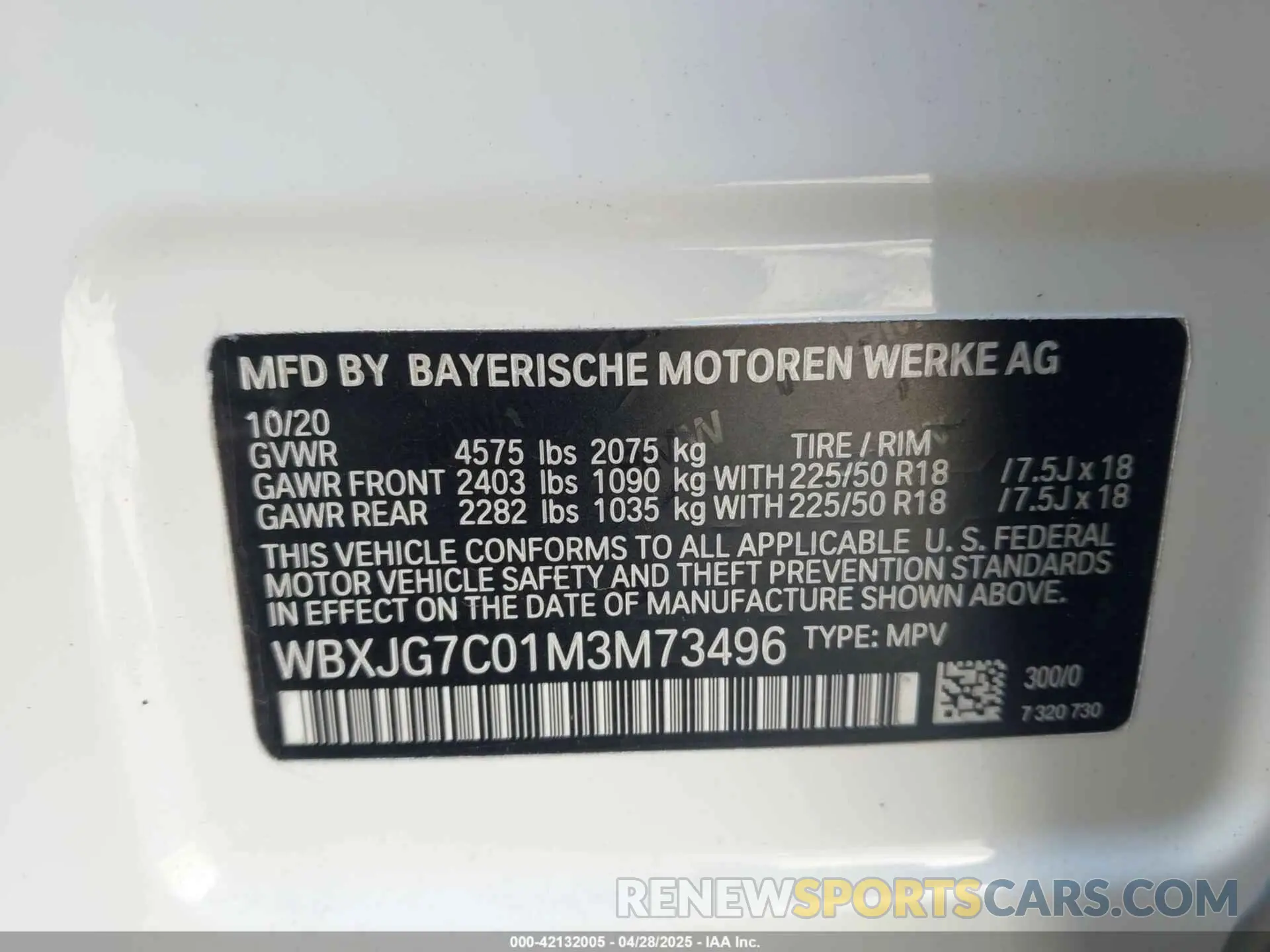 9 fotografías del automóvil dañado WBXJG7C01M3M73496 BMW X1 2021