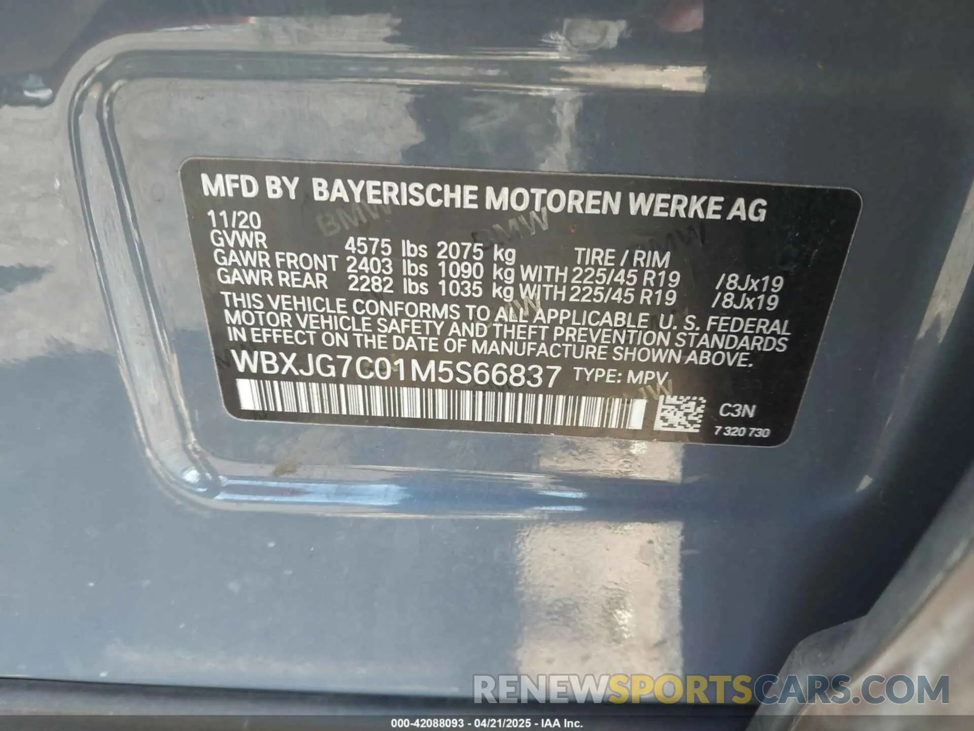 9 fotografías del automóvil dañado WBXJG7C01M5S66837 BMW X1 2021