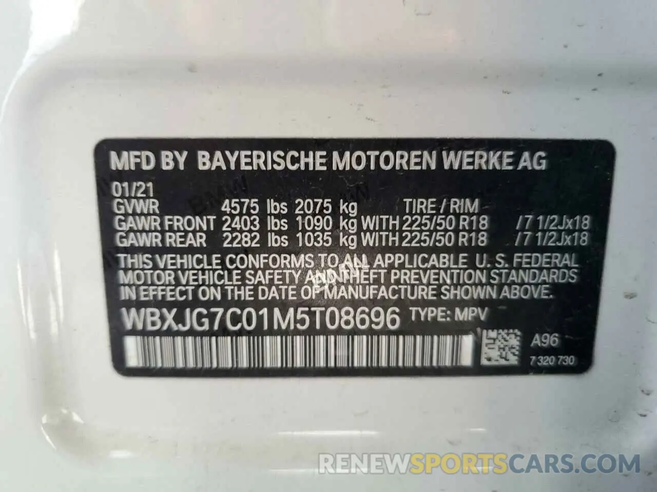 13 fotografías del automóvil dañado WBXJG7C01M5T08696 BMW X1 2021