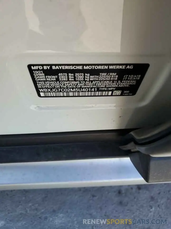 14 fotografías del automóvil dañado WBXJG7C02M5U40141 BMW X1 2021