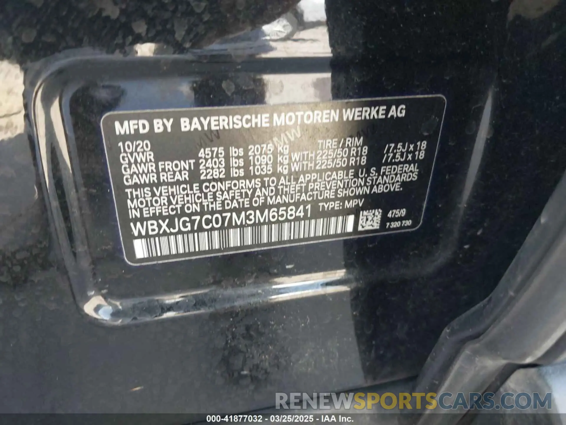 9 fotografías del automóvil dañado WBXJG7C07M3M65841 BMW X1 2021
